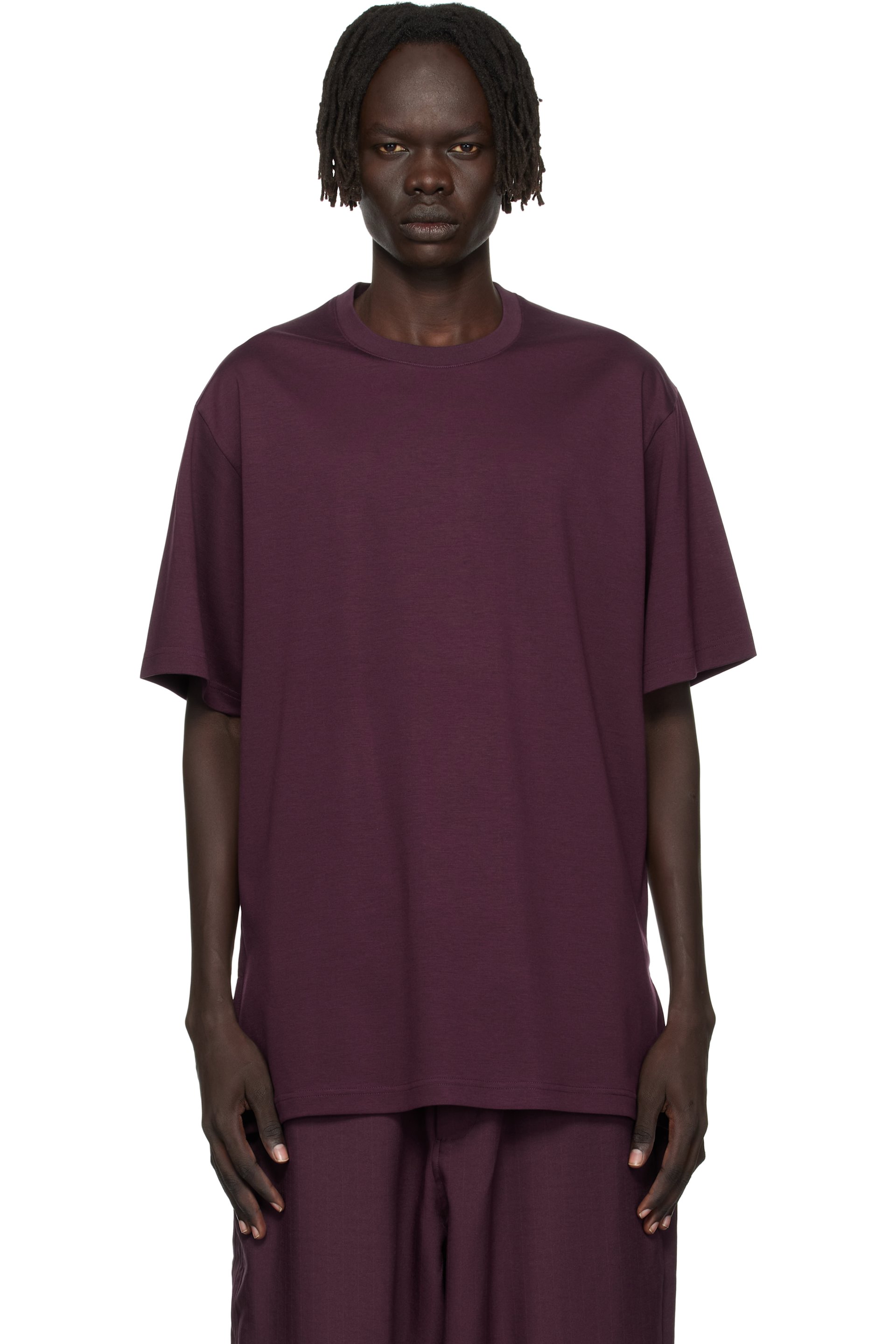 Y-3 - Burgundy Premium Short Sleeve T-shirt