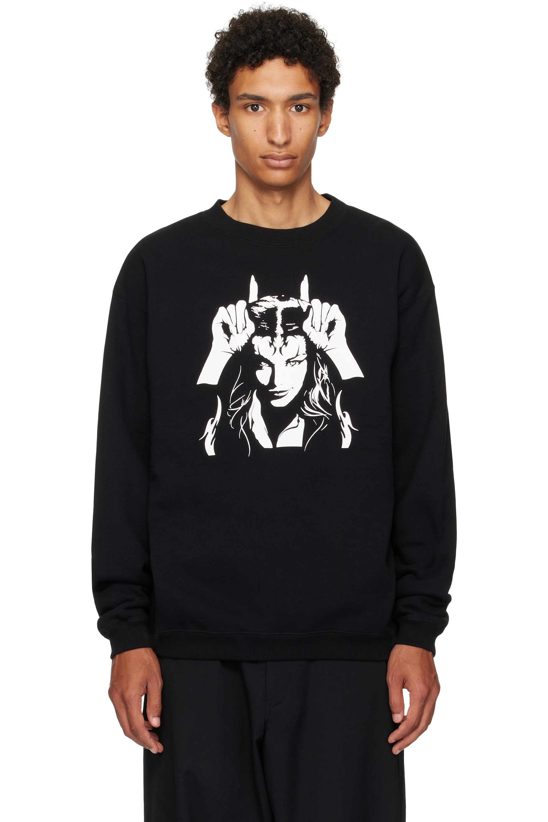 Y's For Men - Black Graphic Sweatshirt