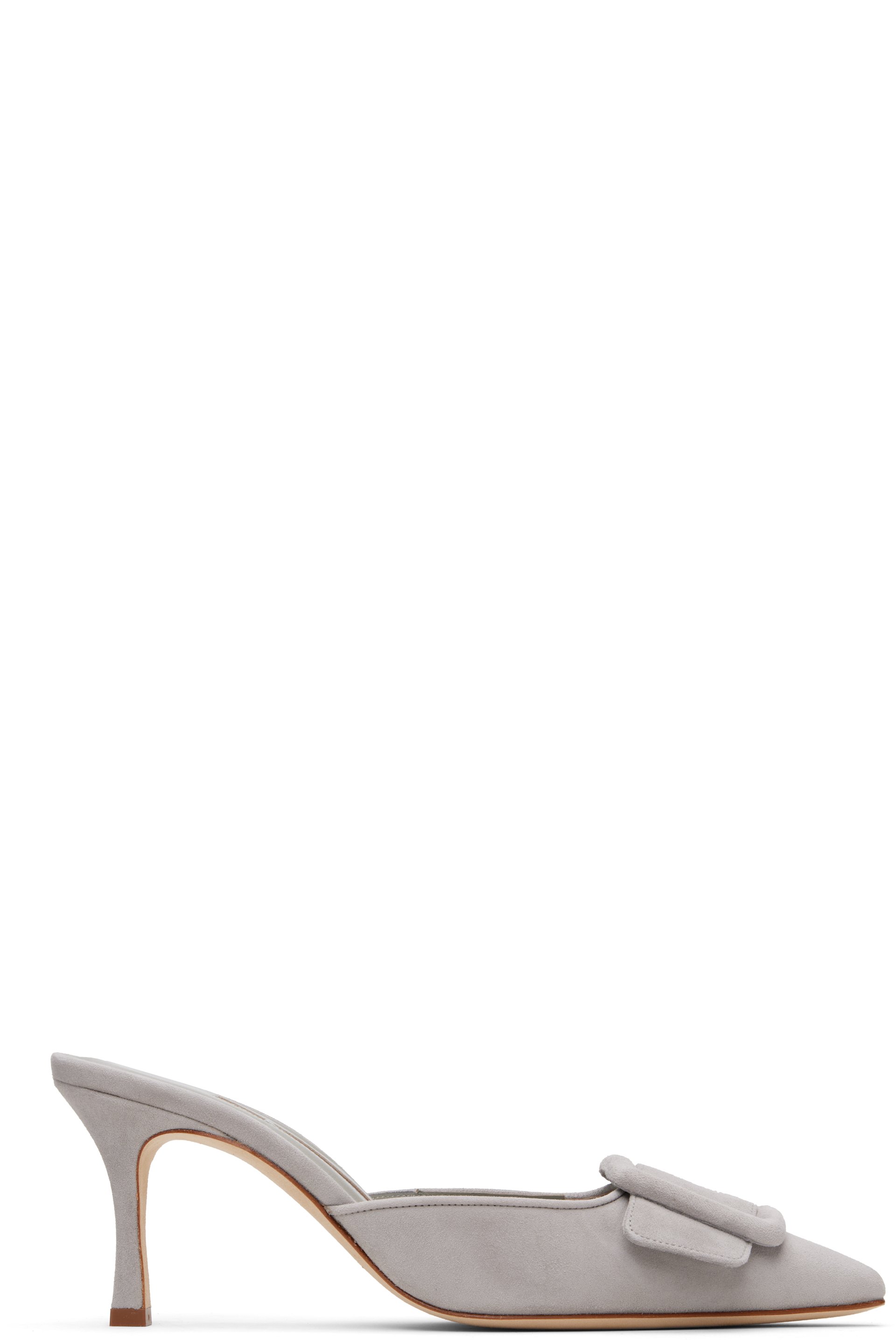 Manolo Blahnik - Gray Maysale 70 Heeled Sandals