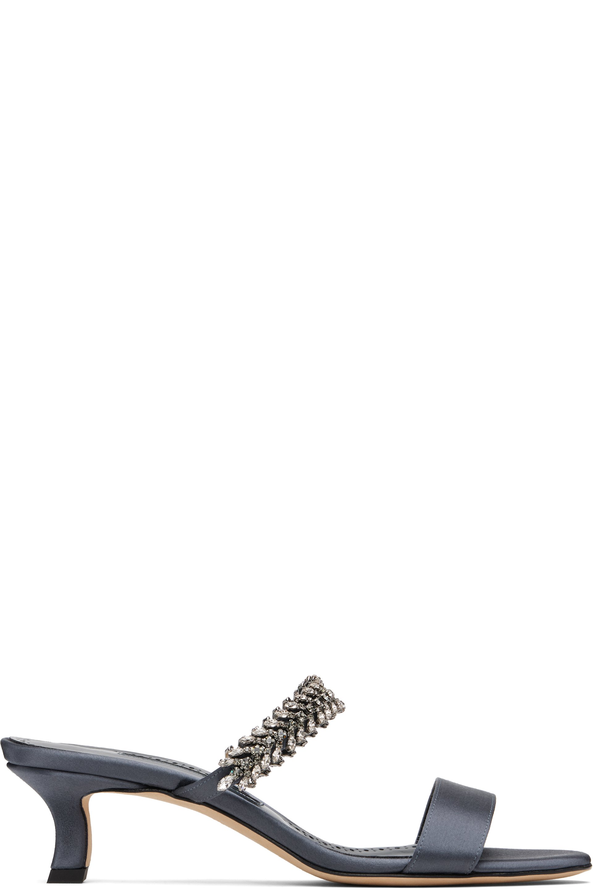 Manolo Blahnik - Navy Kifasan Mules