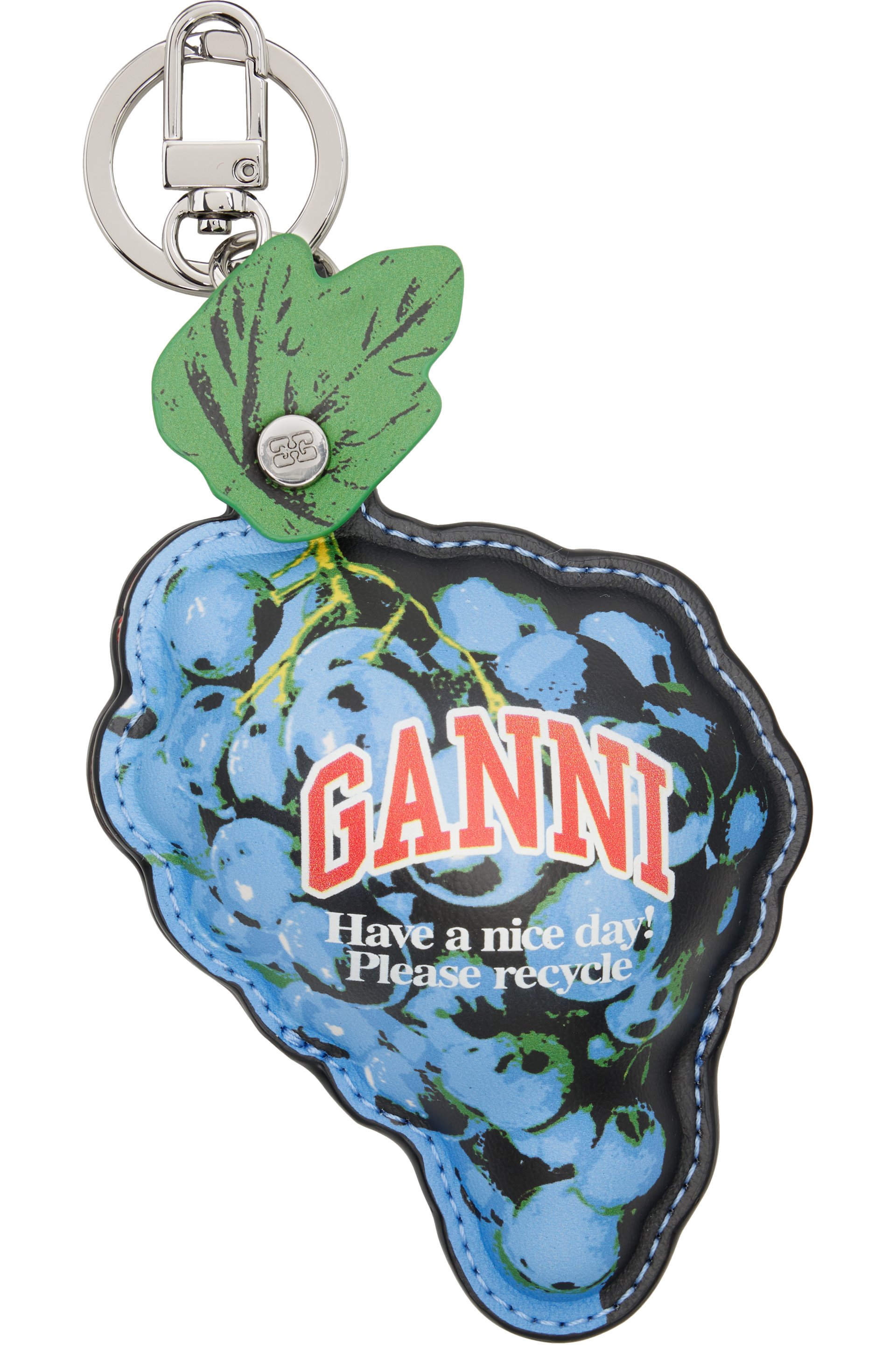 GANNI - Pochette à monnaie graphique bleue