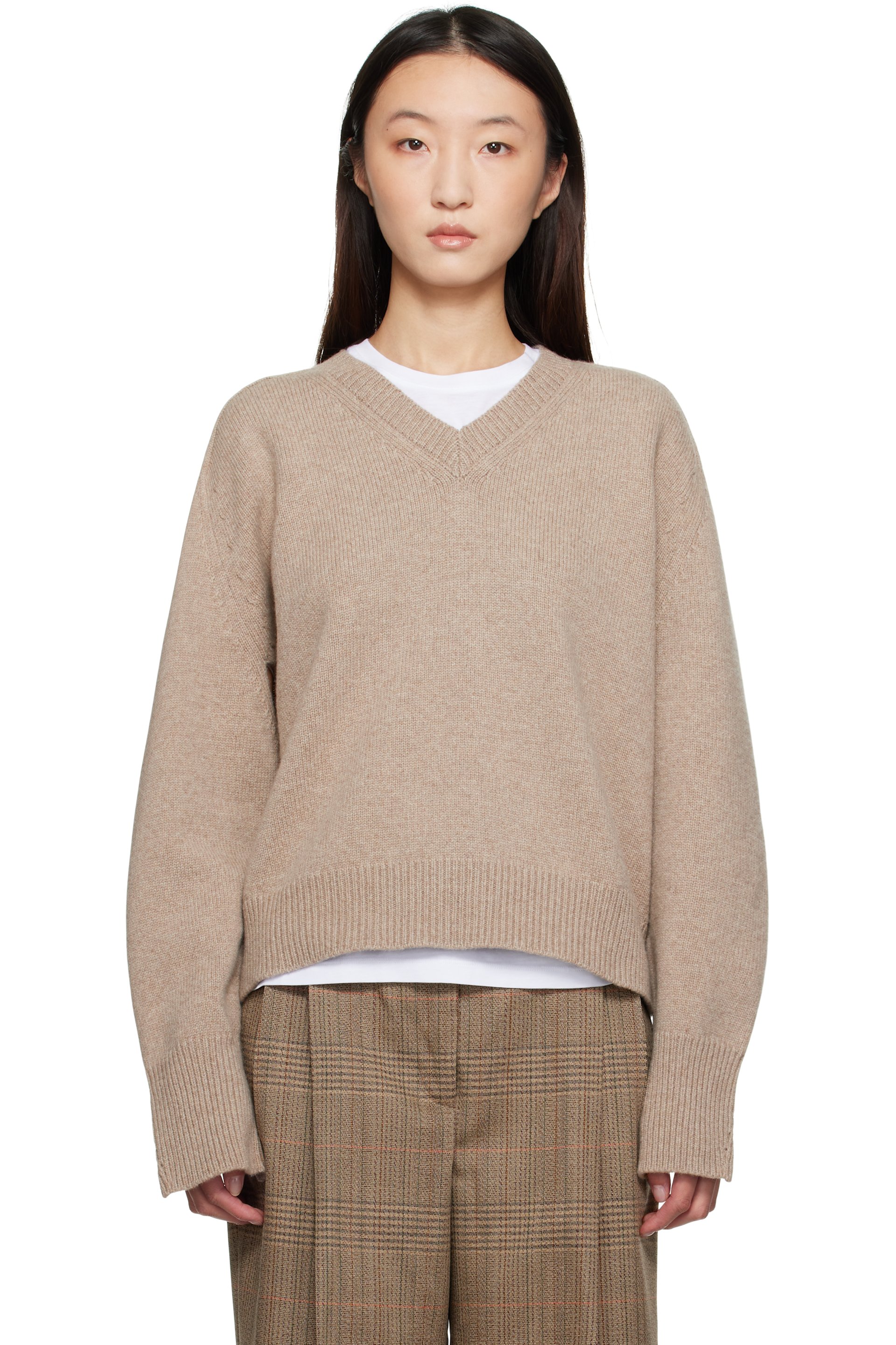 Róhe - Pull beige à découpes