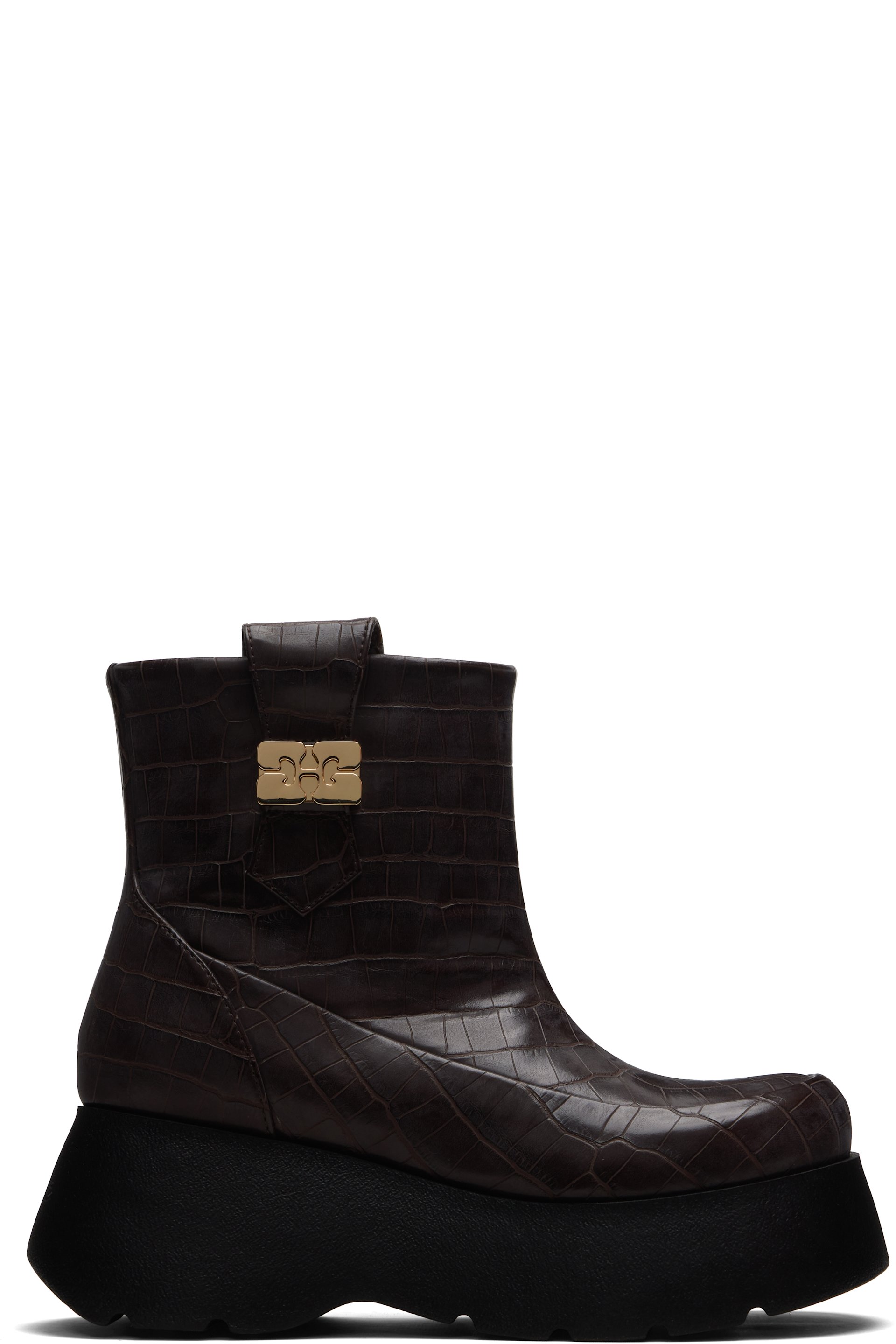 GANNI - Bottines Kat brunes