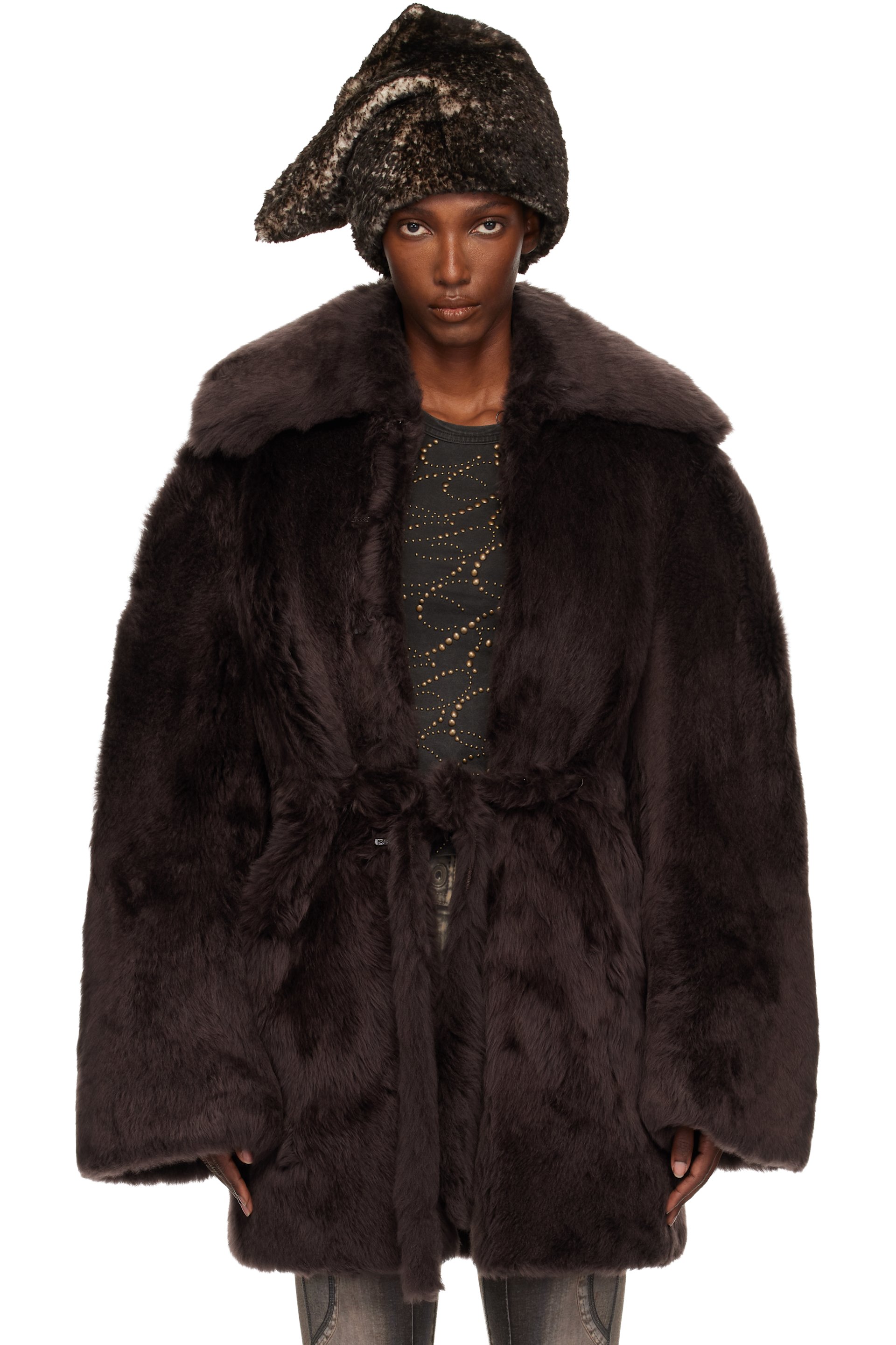 KNWLS - Brown Baby Shearling Coat