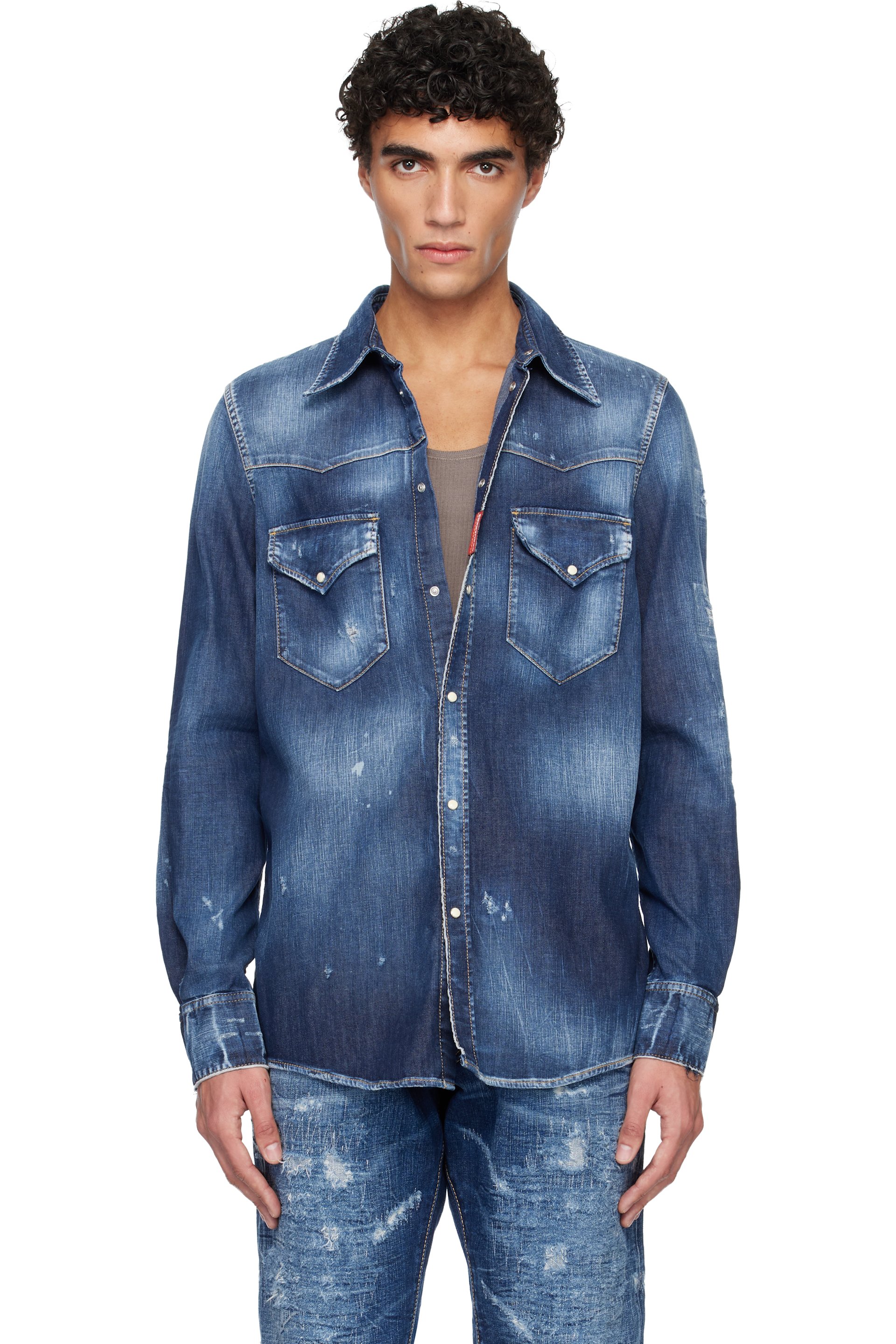 Dsquared2 - Blue Fashion Western Denim Shirt