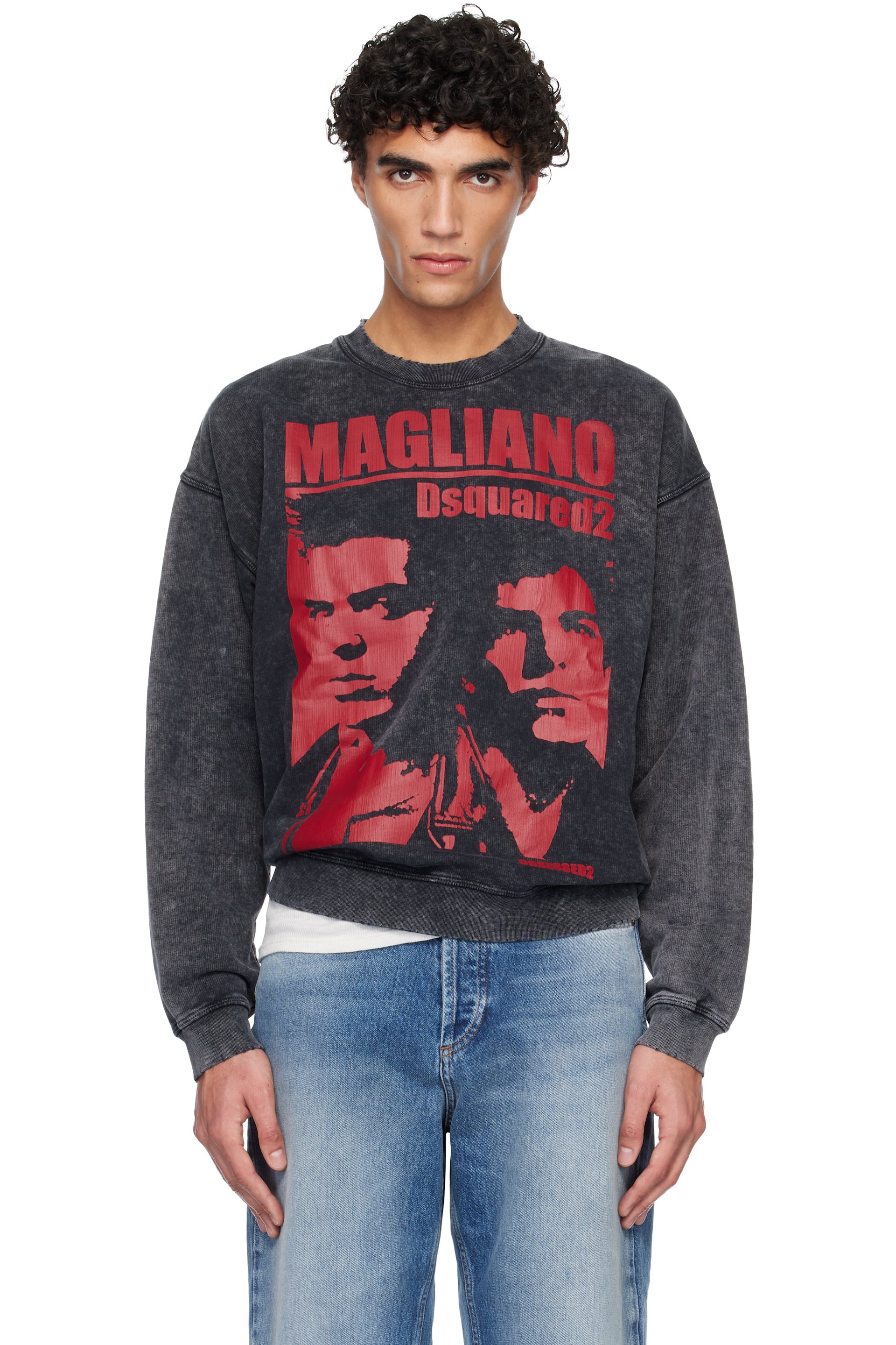 Dsquared2 - Pull molletonné décontracté Rock gris édition Magliano