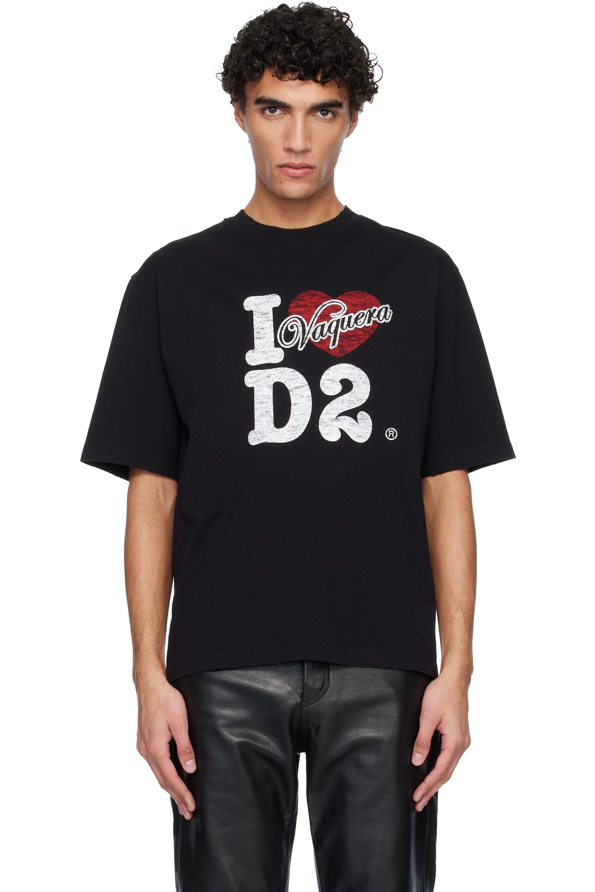 Dsquared2 - Black Vaquera Edition Destroyed Loose Fit T-shirt