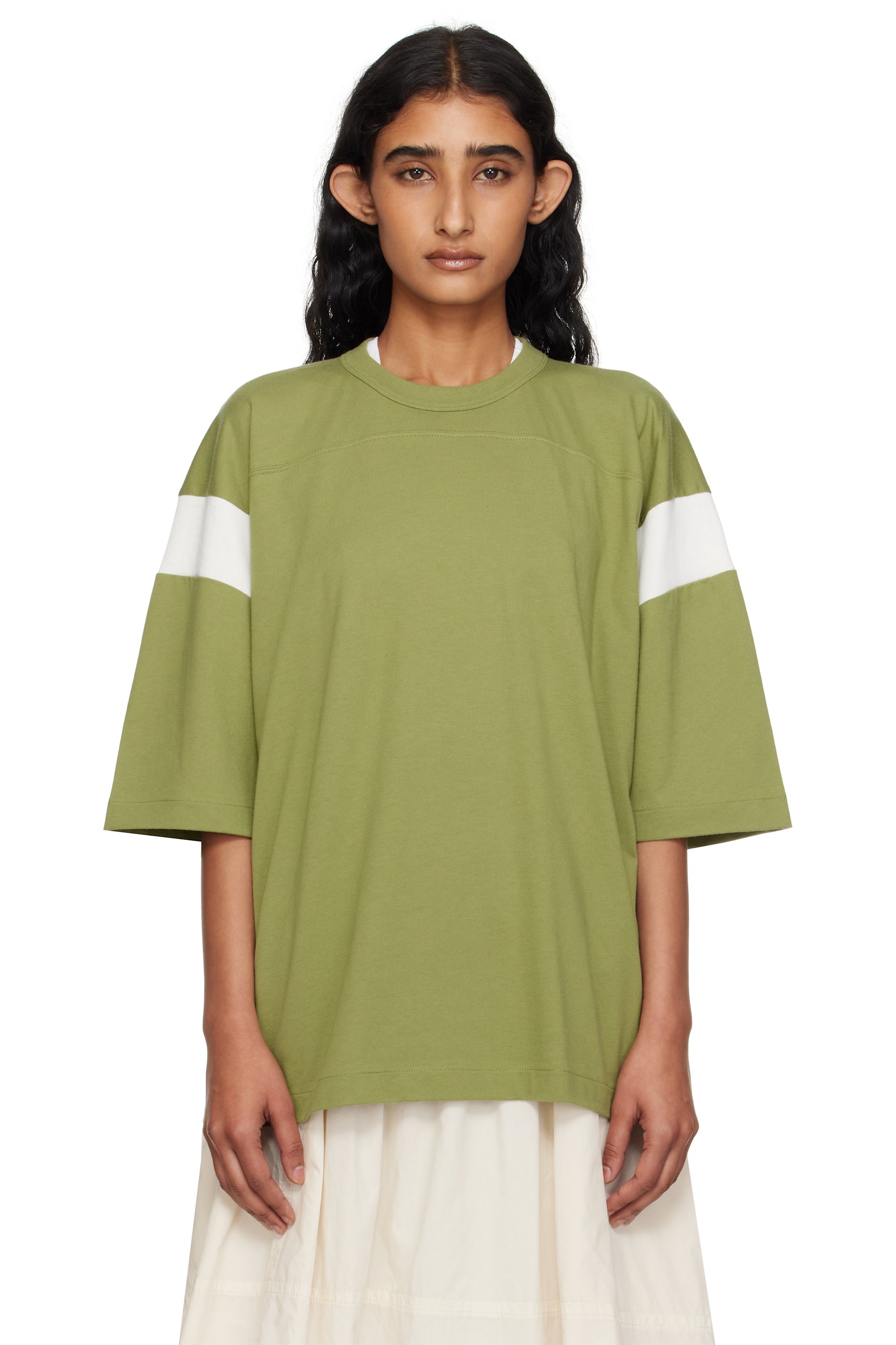 YMC - T-shirt Skate vert et blanc