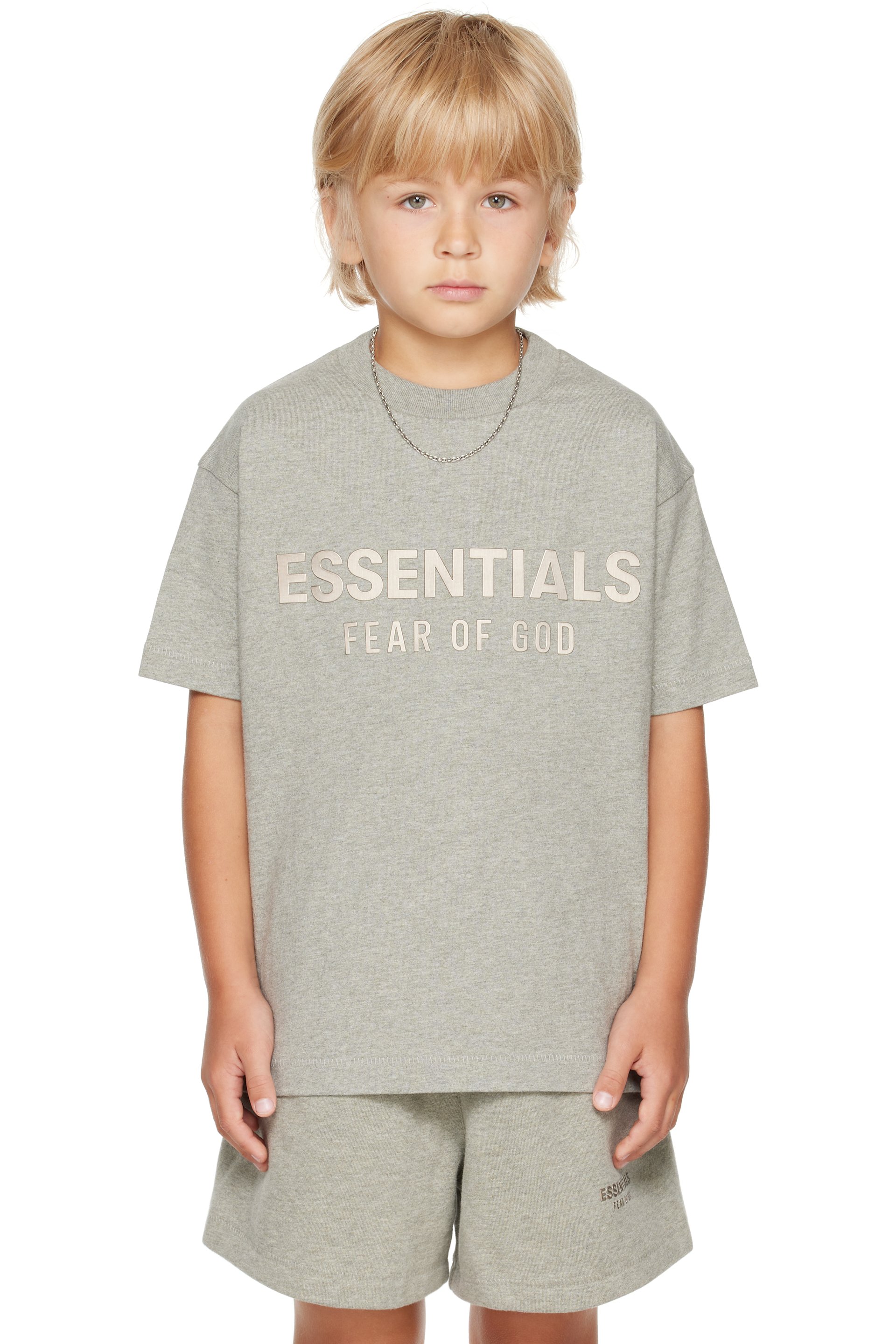 Fear of God ESSENTIALS - Enfant | T-shirt gris à col ras du cou