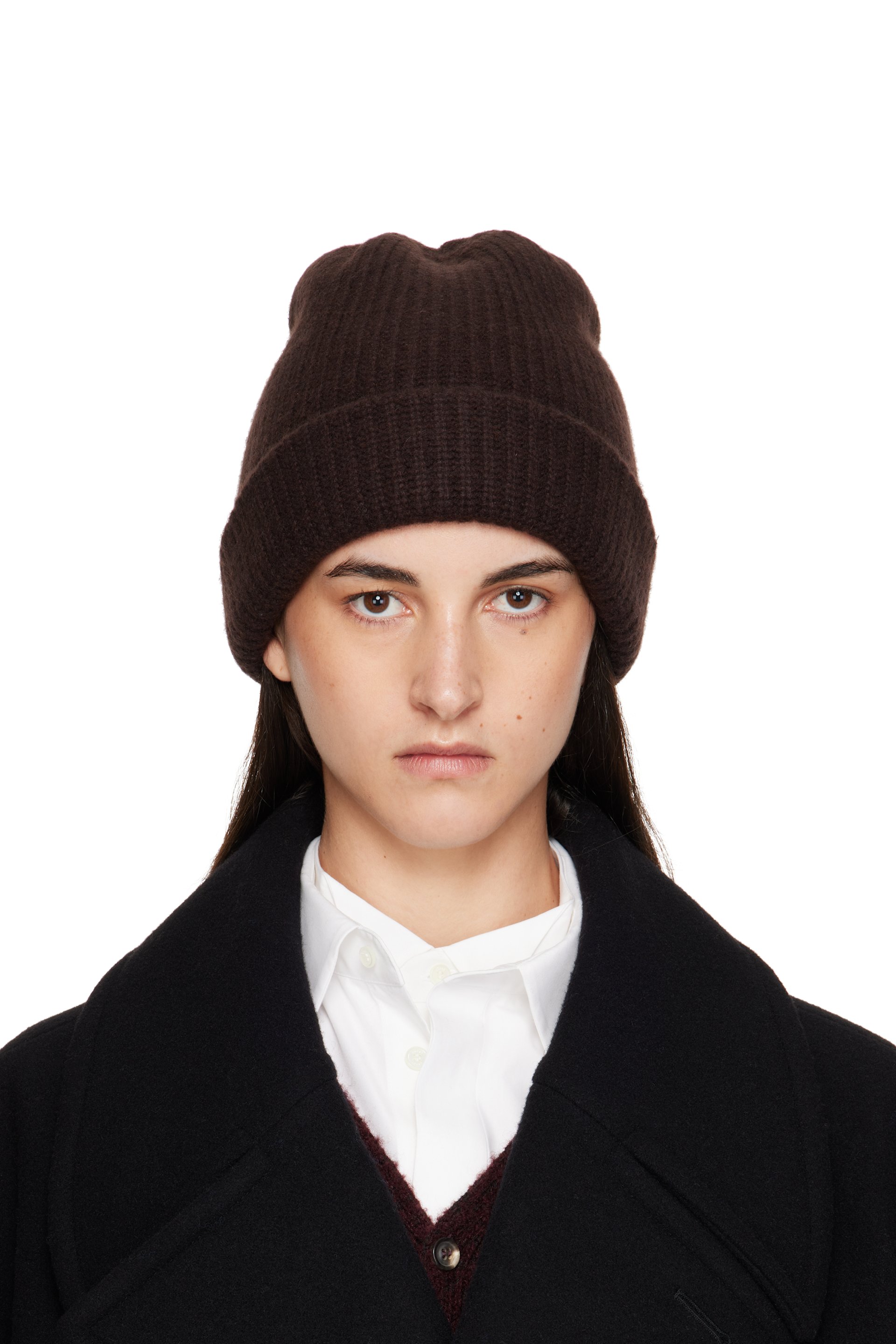 Maison Margiela - Bonnet brun en cachemire