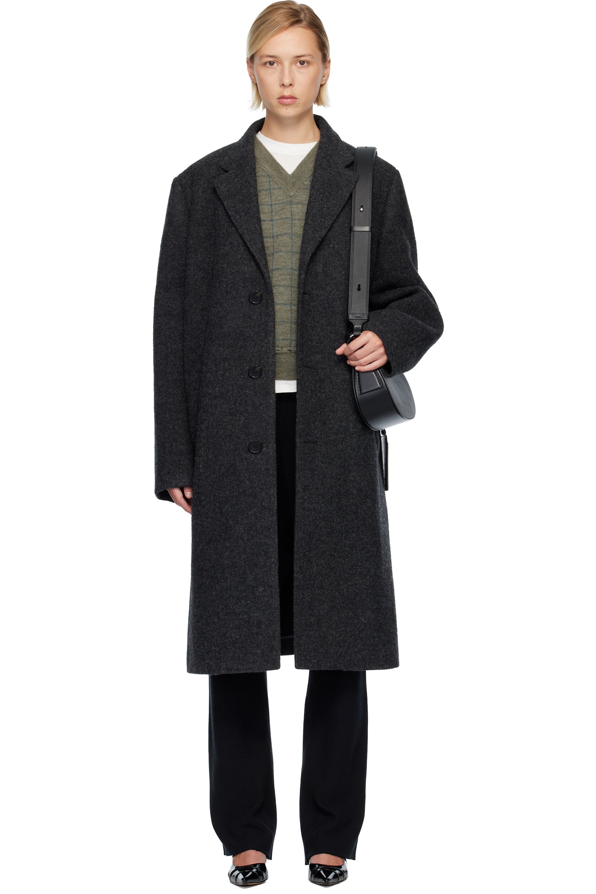 【レディース】MAISON MARTIN MARGIELA ウールアンゴラコート ウィメンズ用 Maison Margiela ジャケット & コート | SSENSE 日本