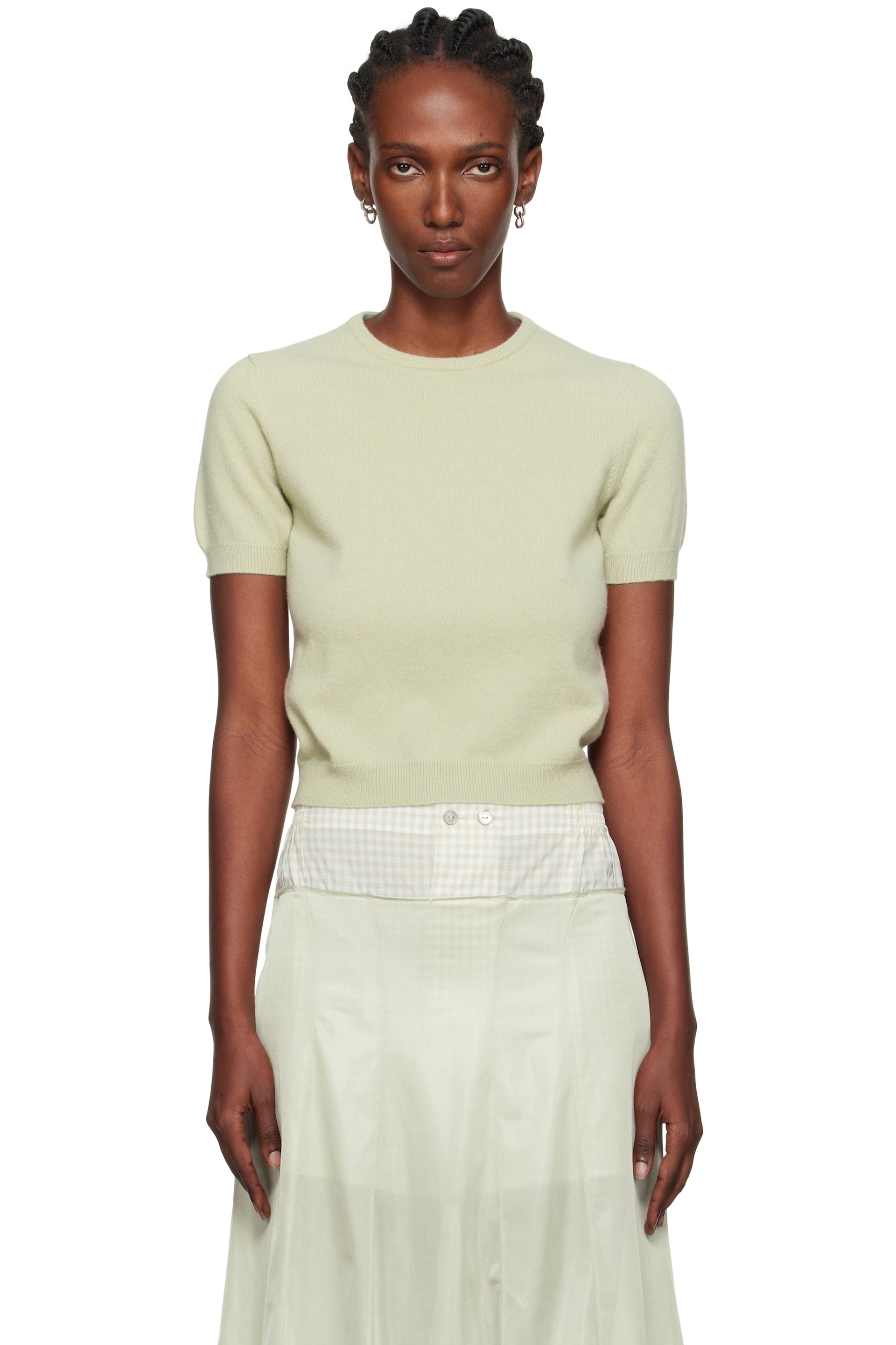 Maison Margiela - Pull vert à col ras du cou