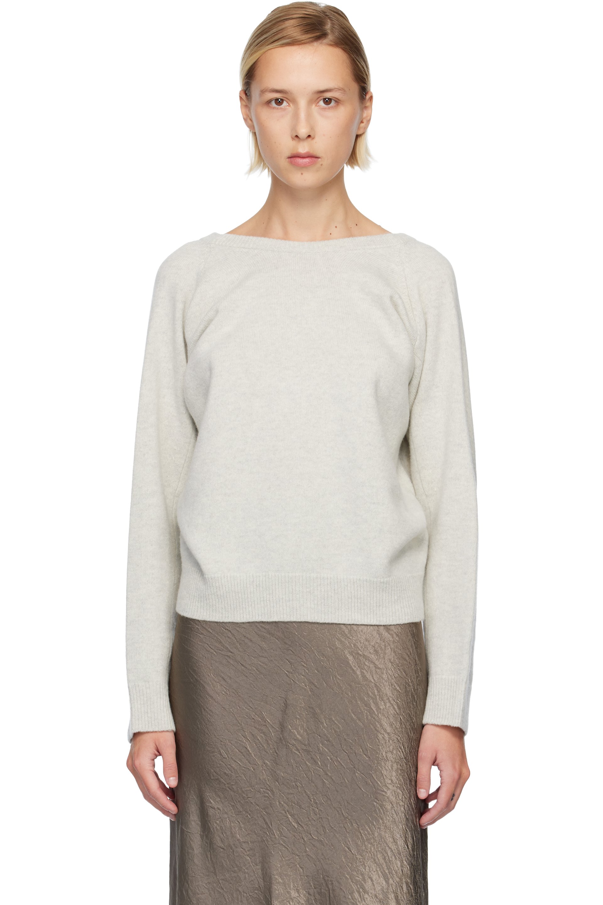 Maison Margiela - Pull gris en tricot de laine