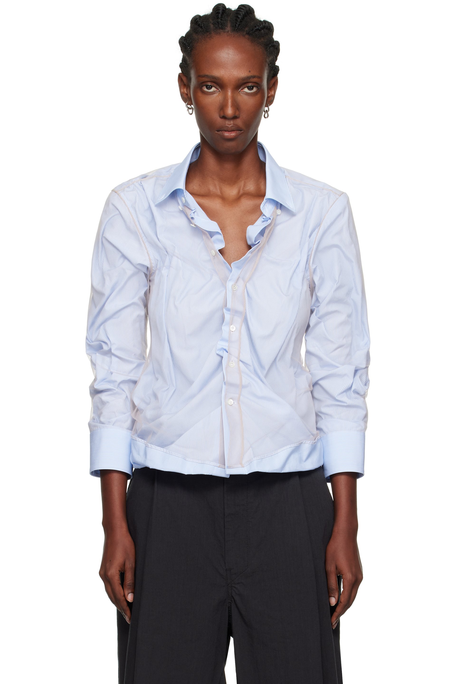 Maison Margiela - Chemise bleue en coton bio