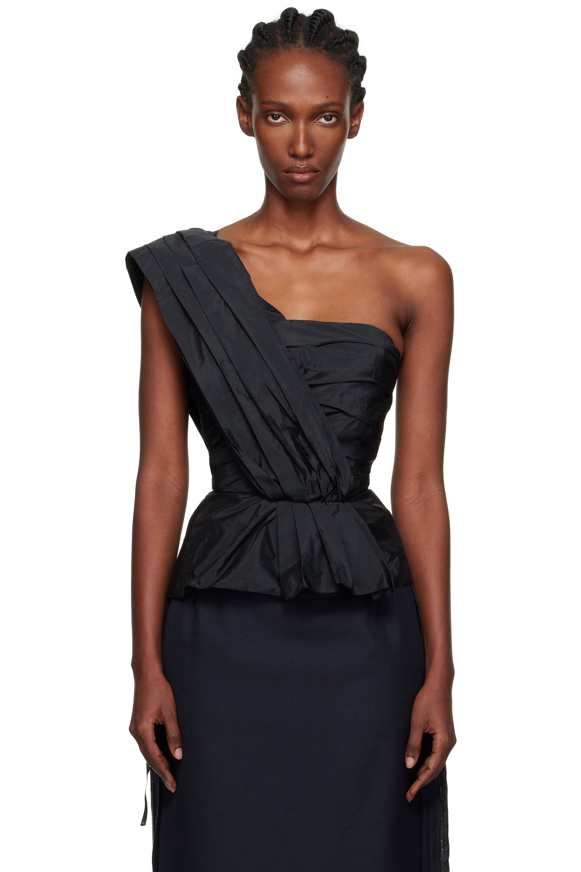 Maison Margiela - Haut noir à plis
