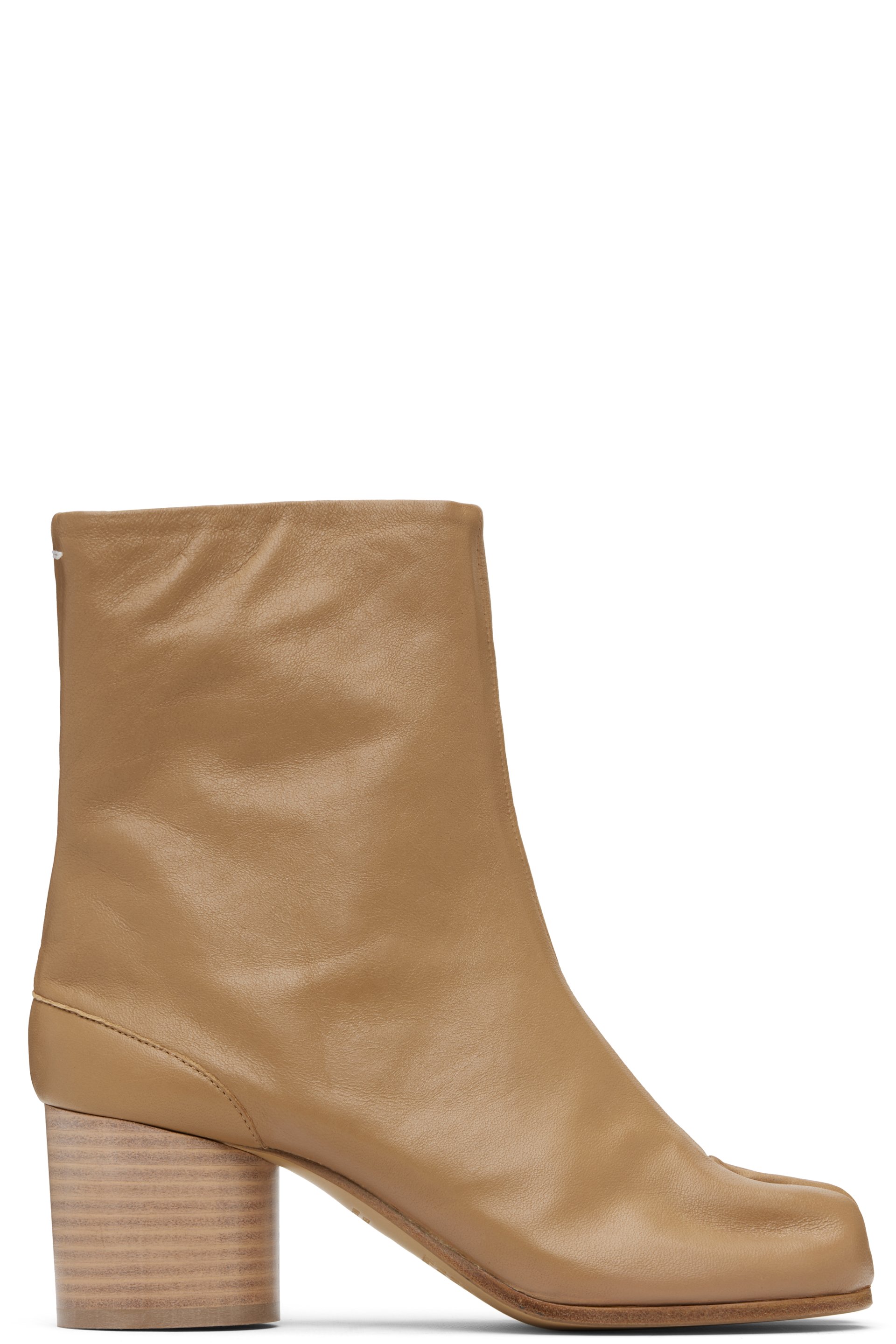 Maison Margiela - Bottines beiges à bout Tabi