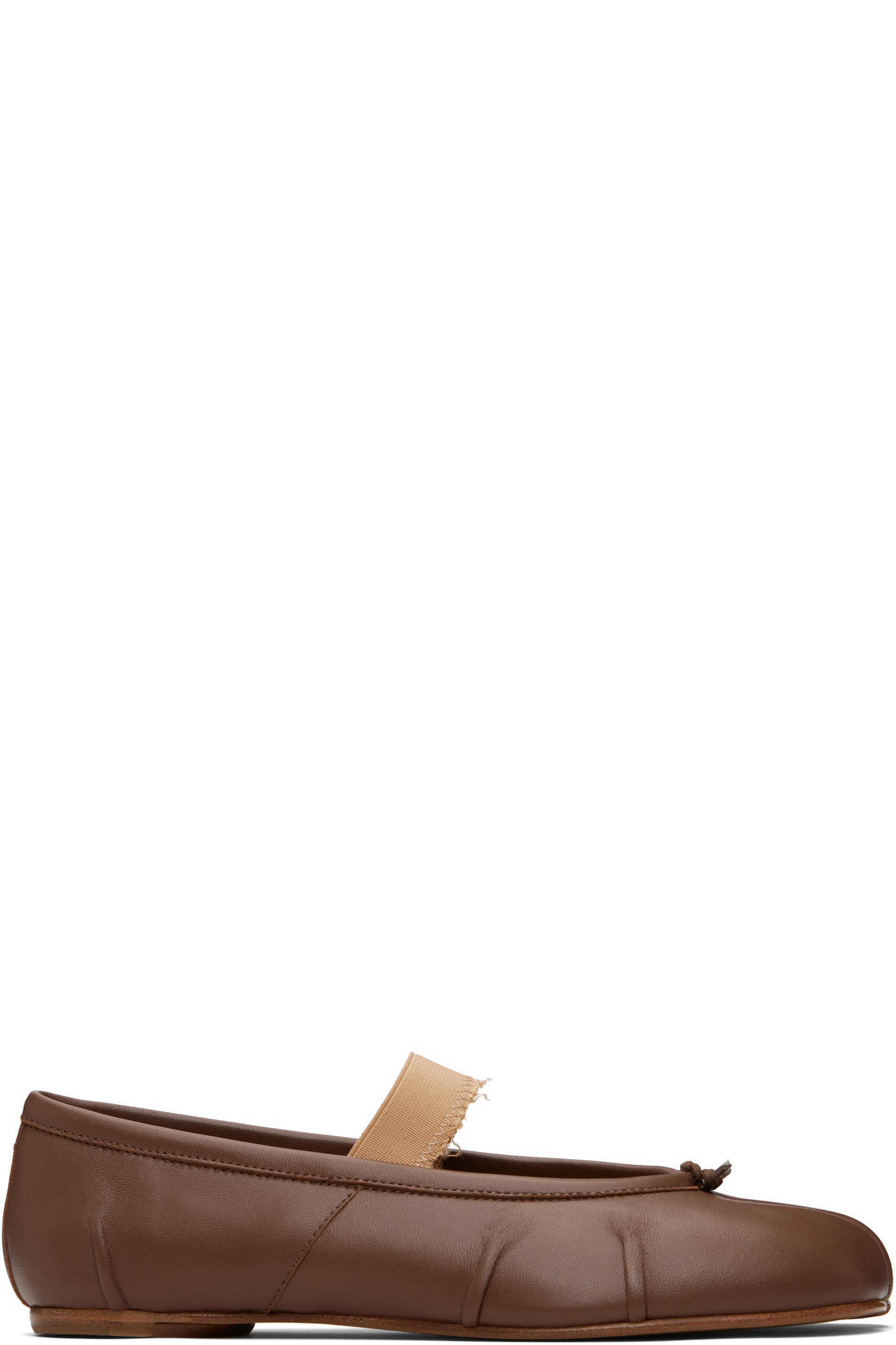 Maison Margiela - Brown Tabi Elastic Band Ballerina Flats