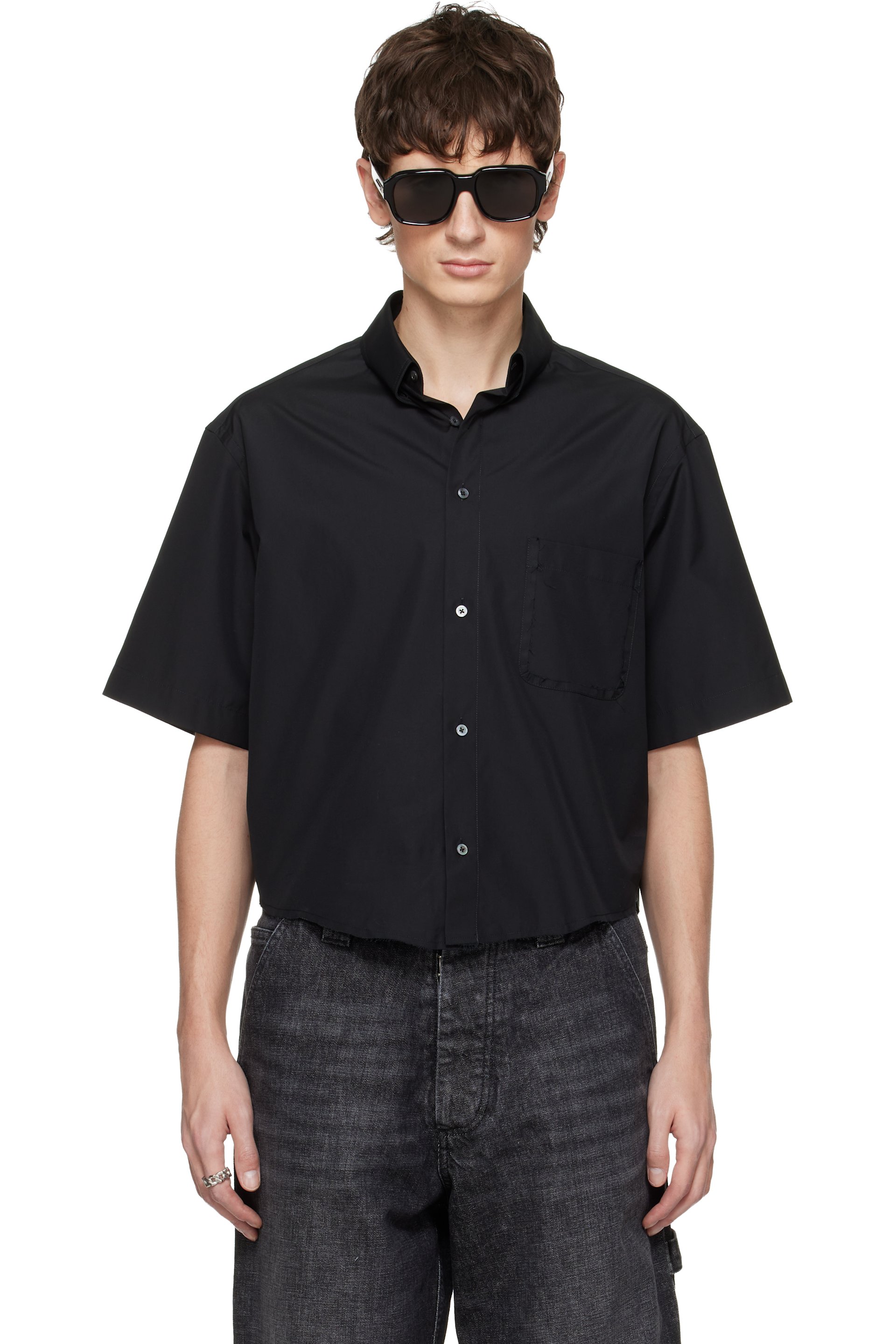 Maison Margiela - Chemise à manches courtes noire
