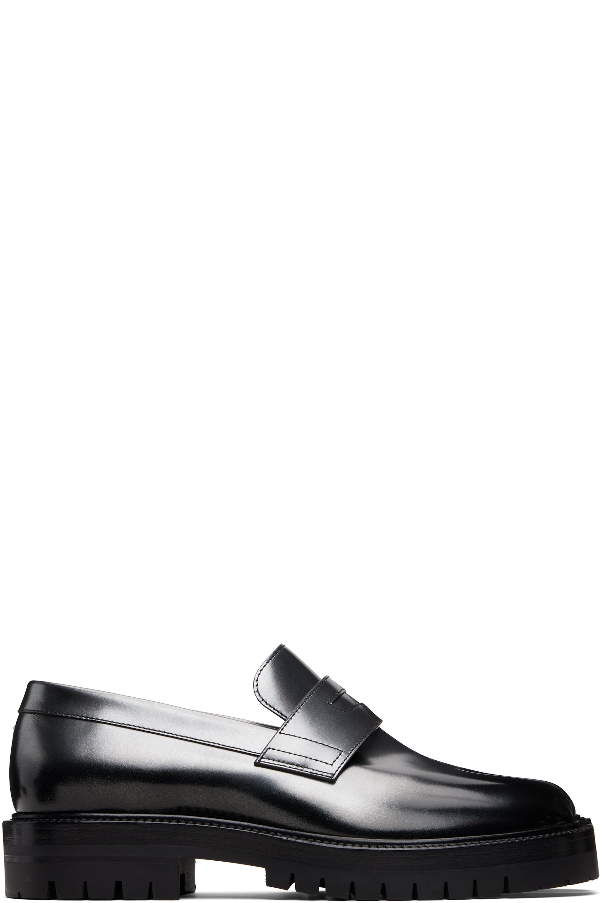 Maison Margiela - Black & Silver Tabi County Loafers