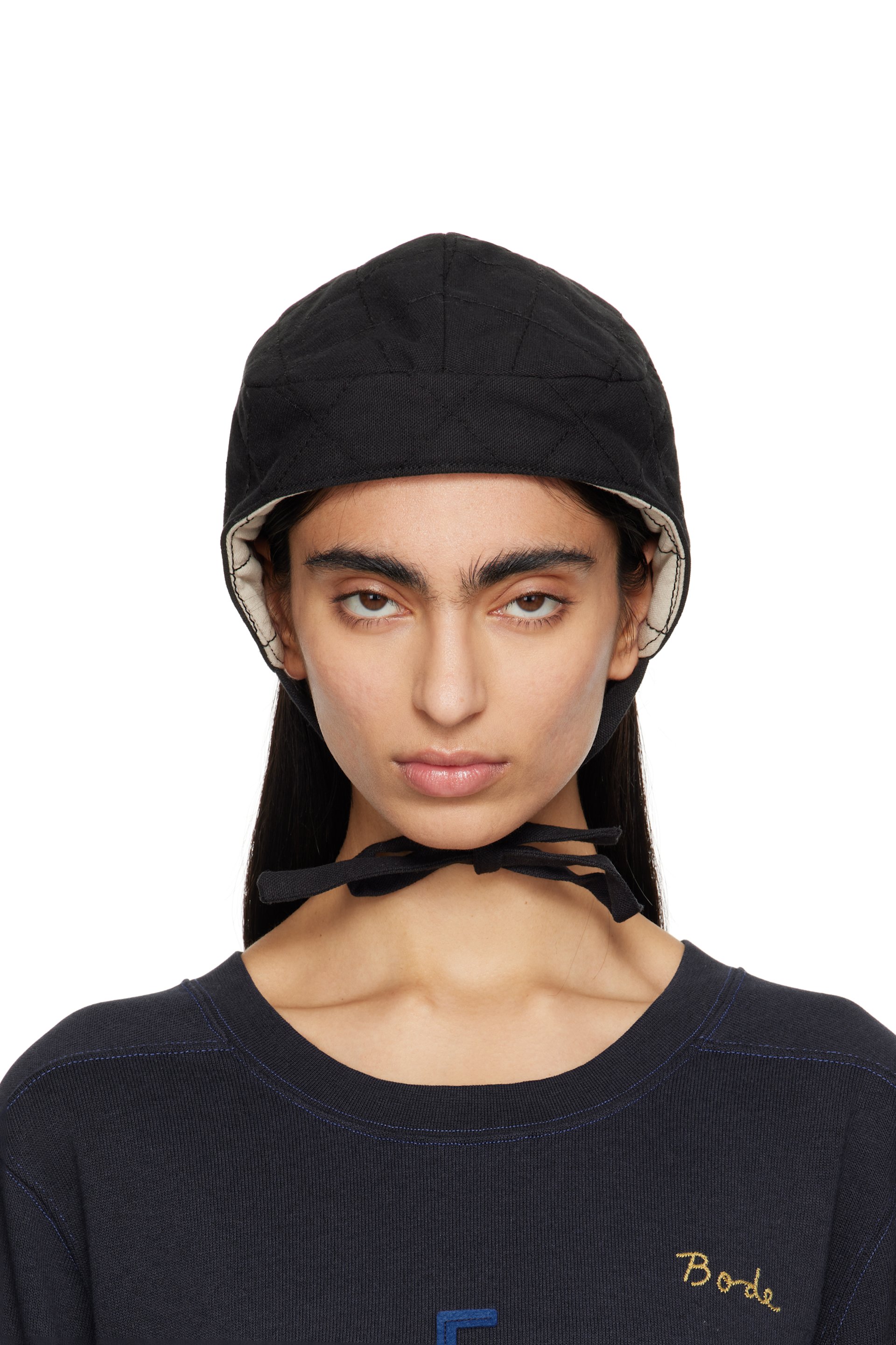 Bode - Black Bloomstein Quilted Cap