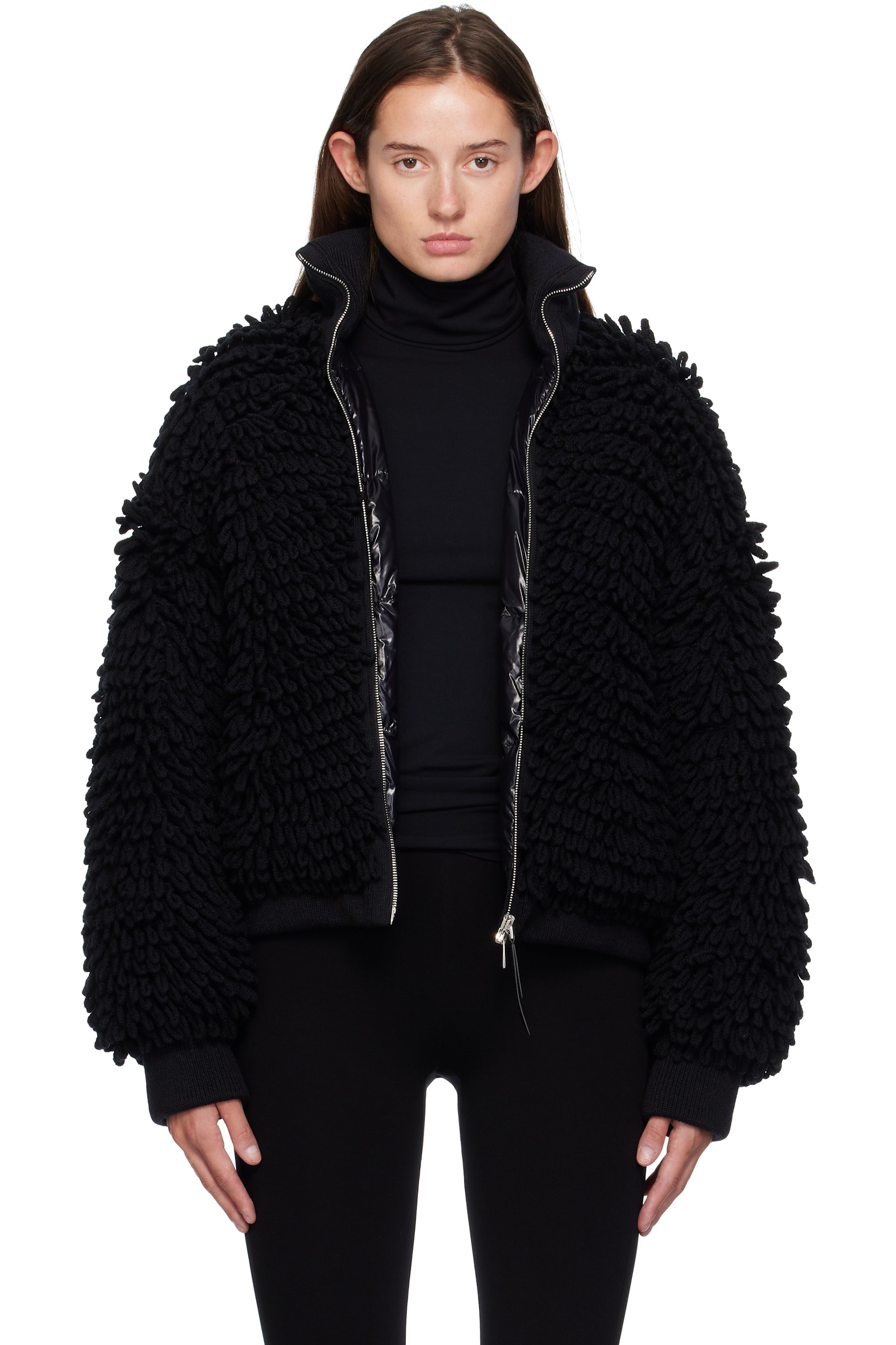 Moncler Genius - Blouson de style cardigan noir rembourré en duvet - Moncler x EE72