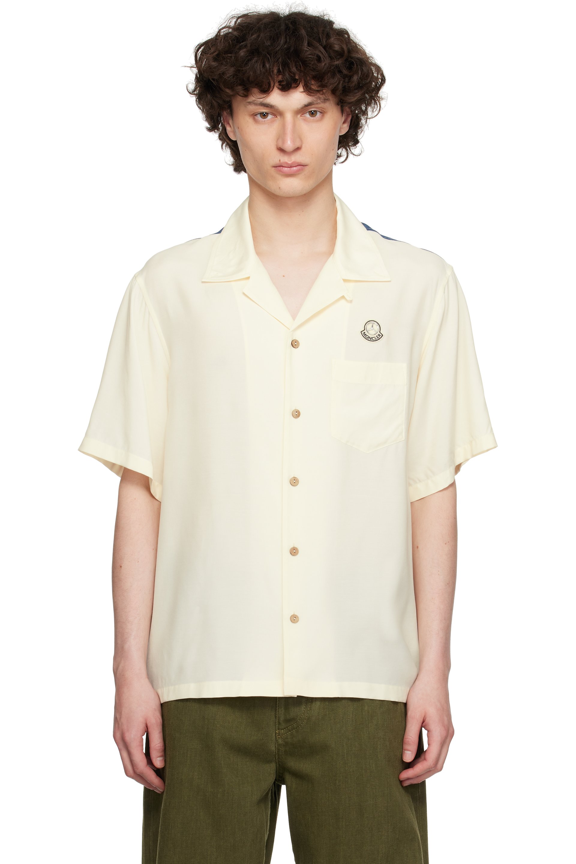 Moncler Genius - Mercedes-Benz by NIGO オフホワイト サテン シャツ