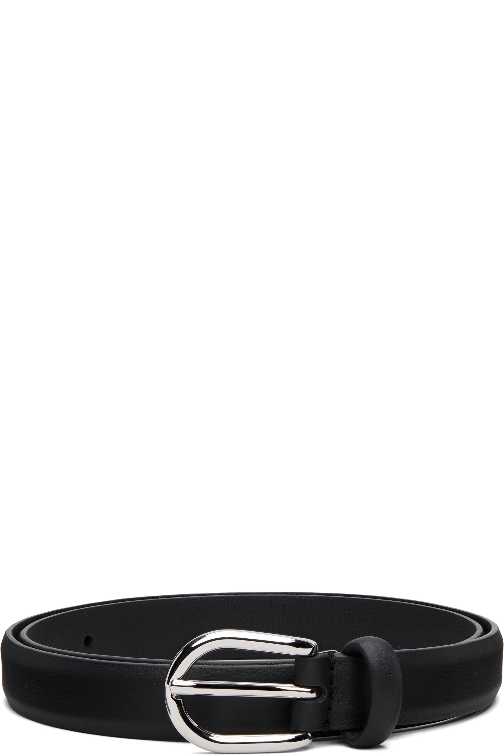 Anderson's: ブラック Skinny Nappy カーフレザー バックルベルト Anderson's: ブラック Skinny Nappy カーフレザー バックルベルト