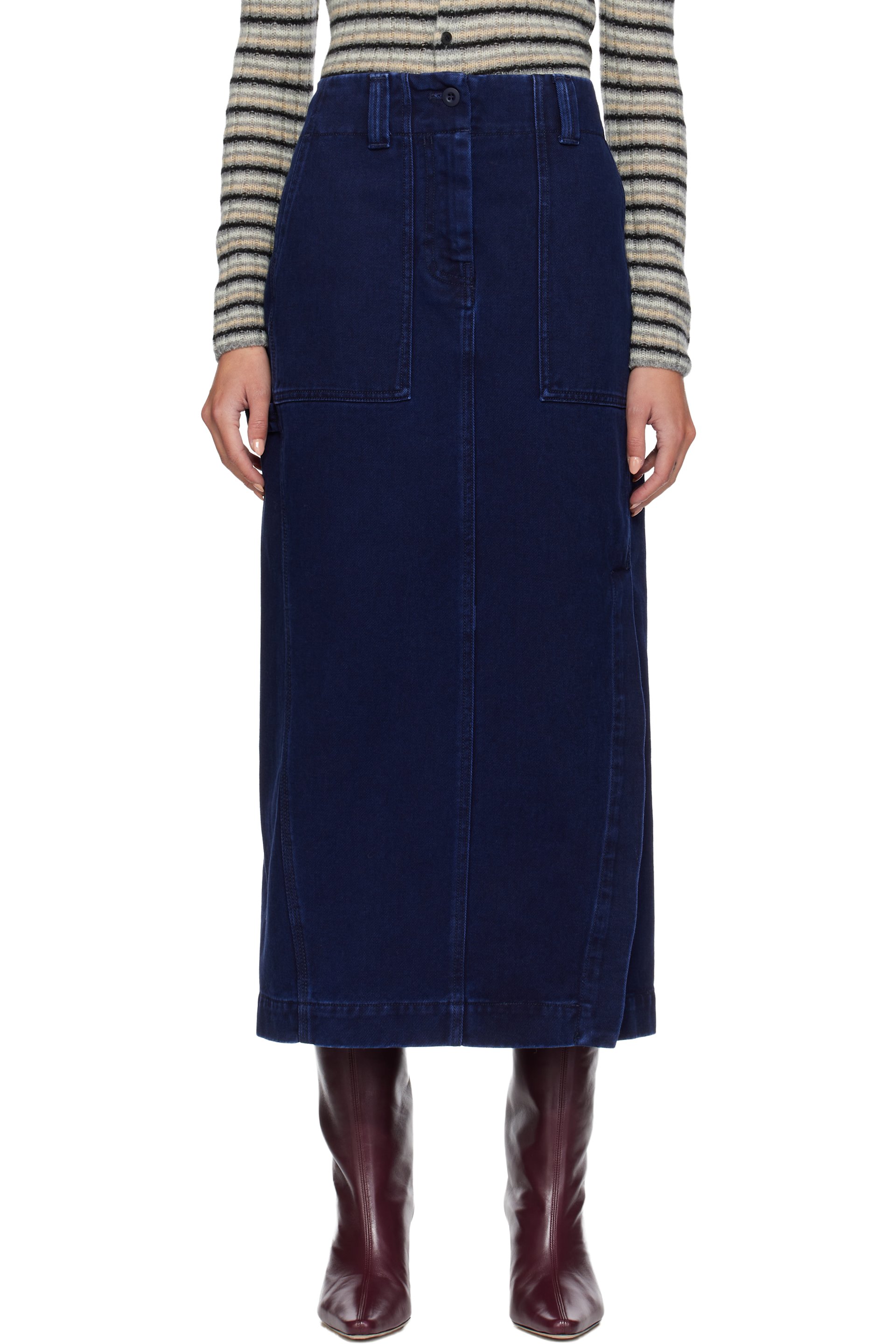 Weekend Max Mara - ネイビー Valika デニム マキシスカート