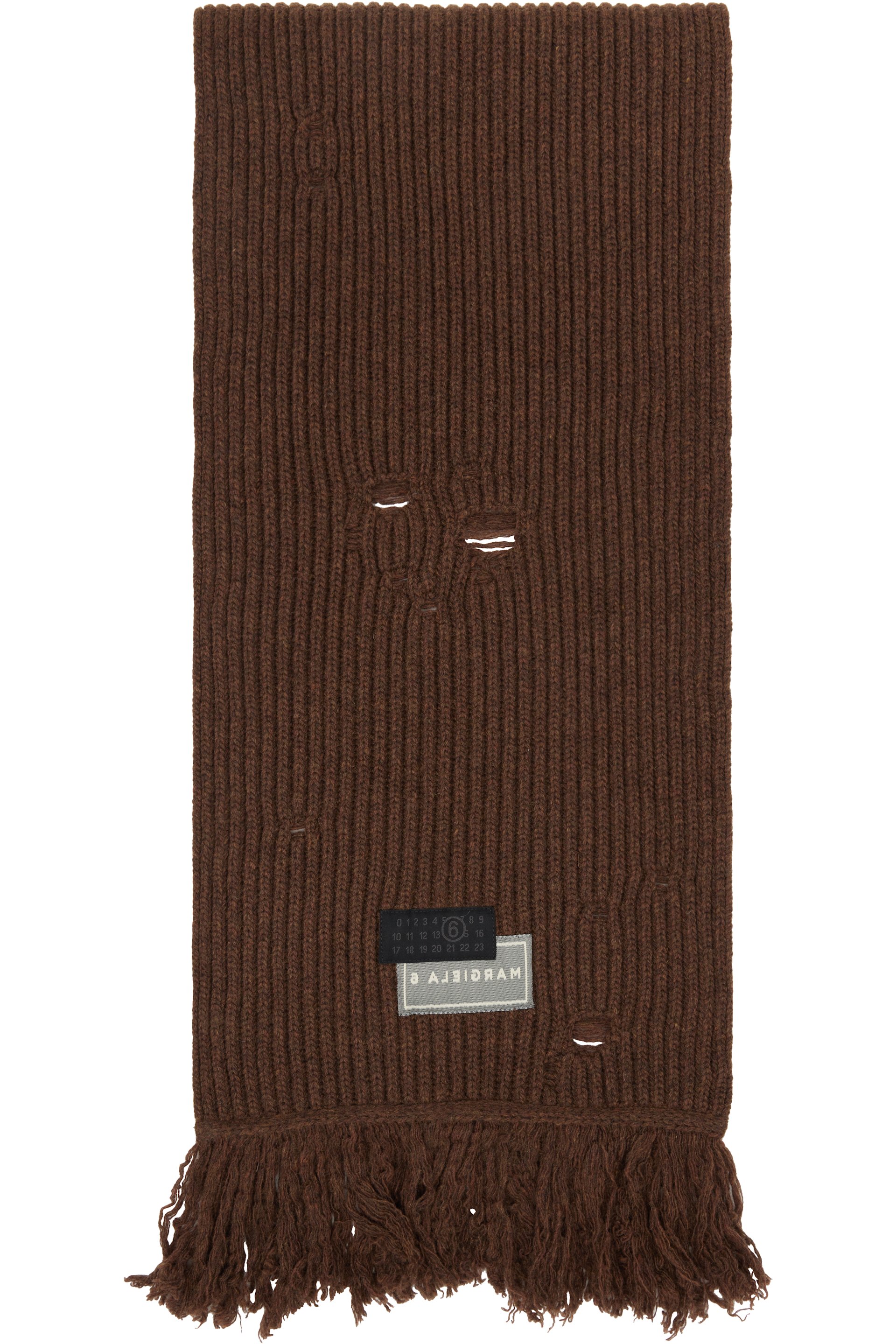 MM6 Maison Margiela - Écharpe brune en laine