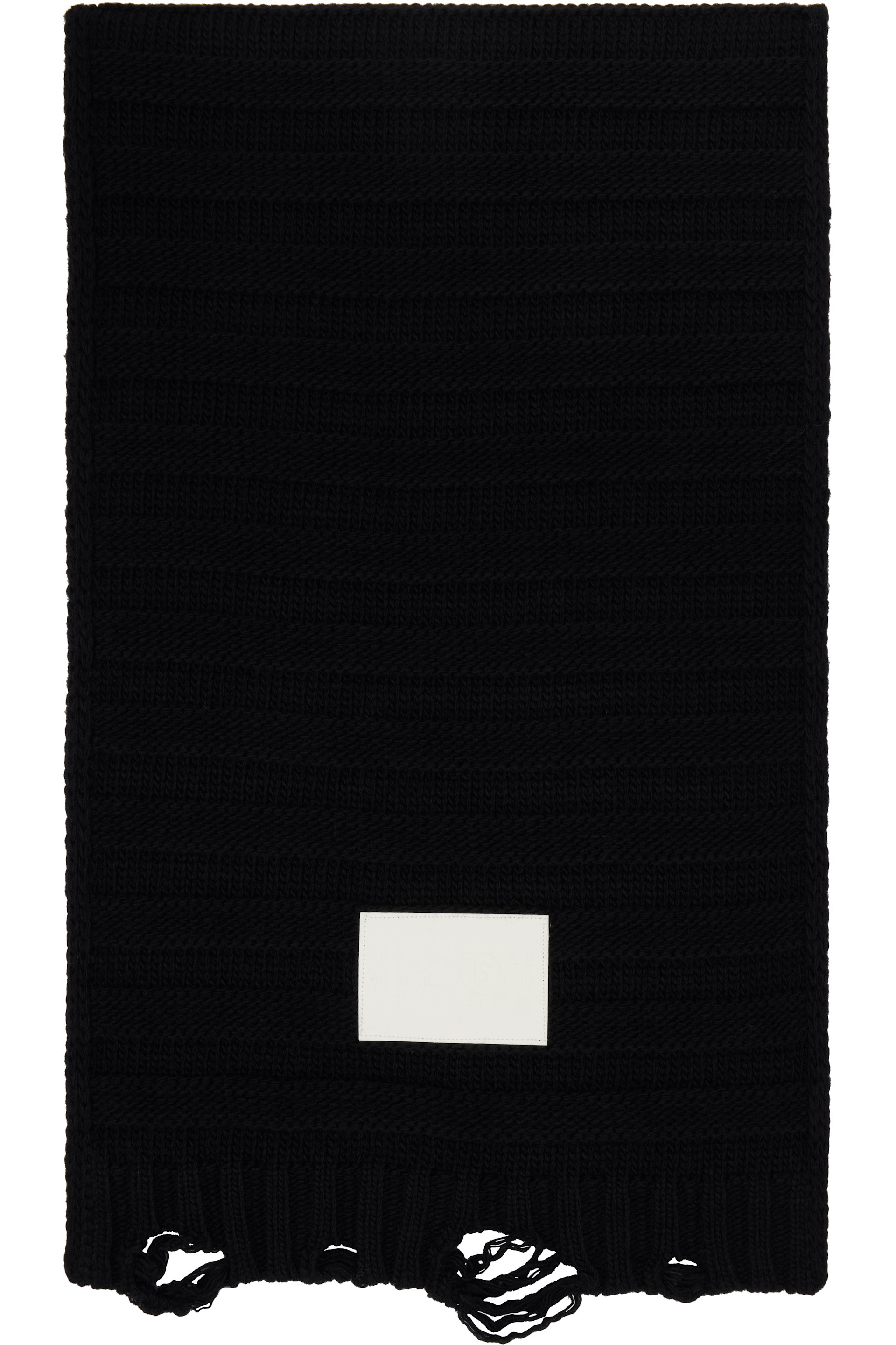 MM6 Maison Margiela - Écharpe noire en laine