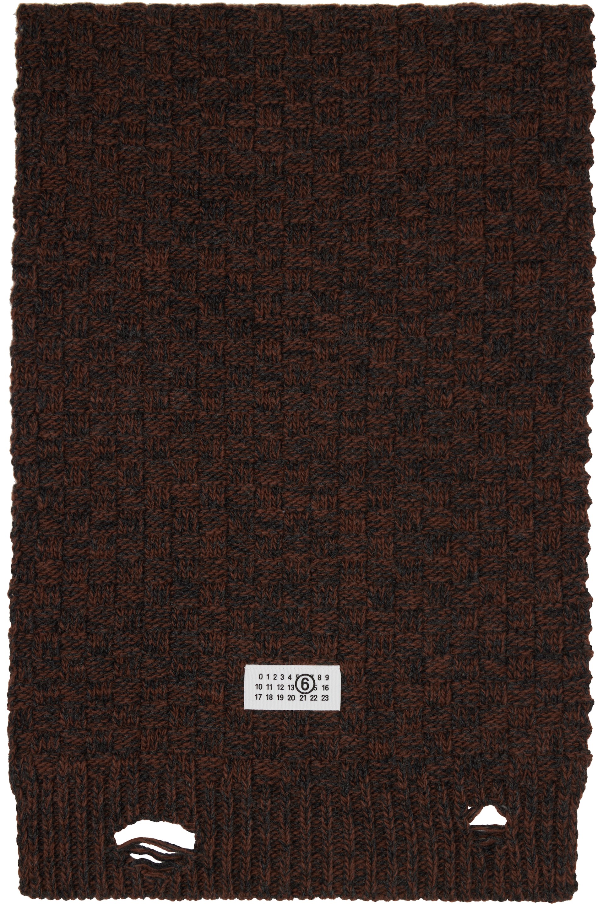 MM6 Maison Margiela - Écharpe brune à effet usé