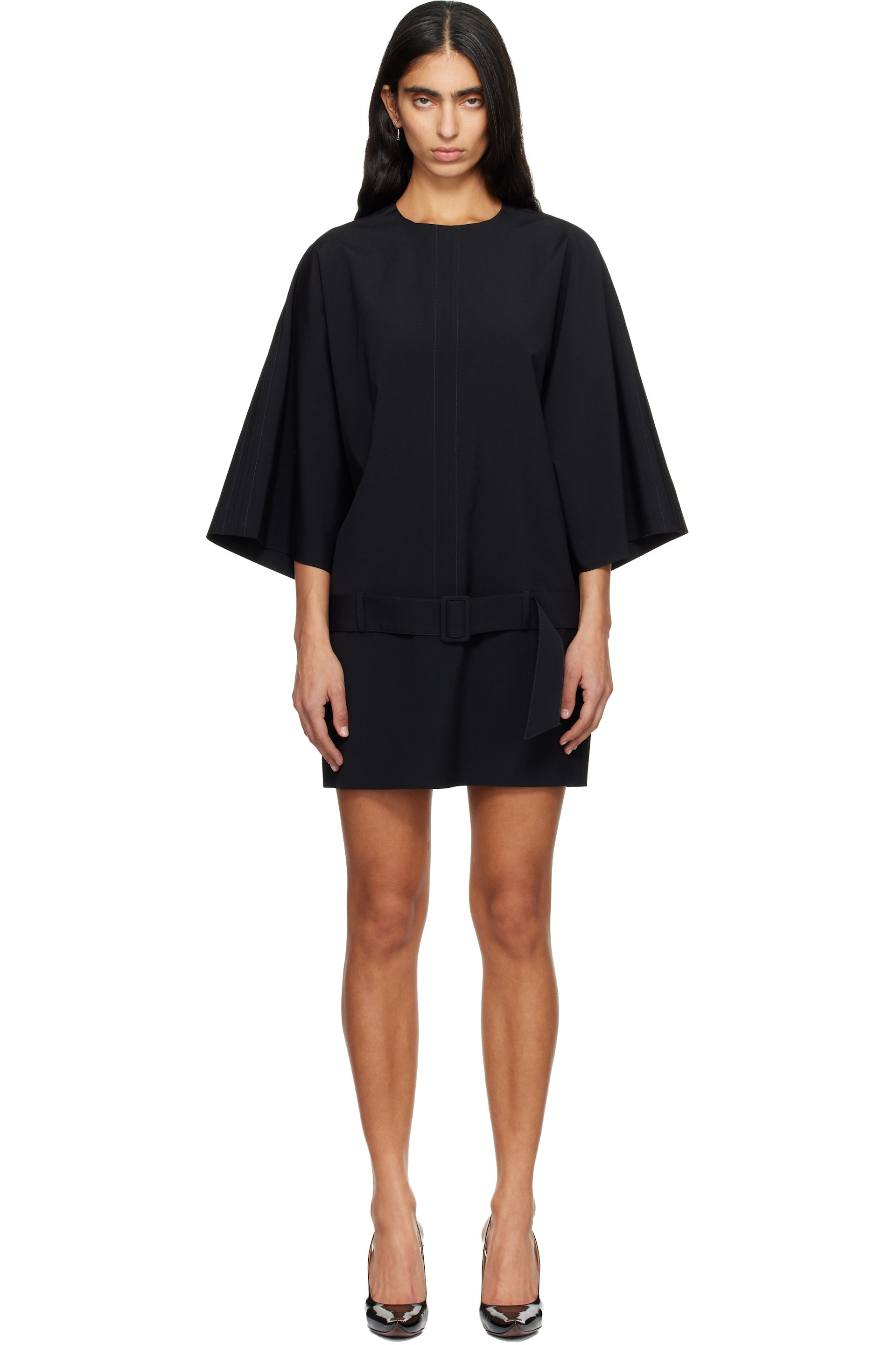 MM6 Maison Margiela - Robe courte noire à ceinture