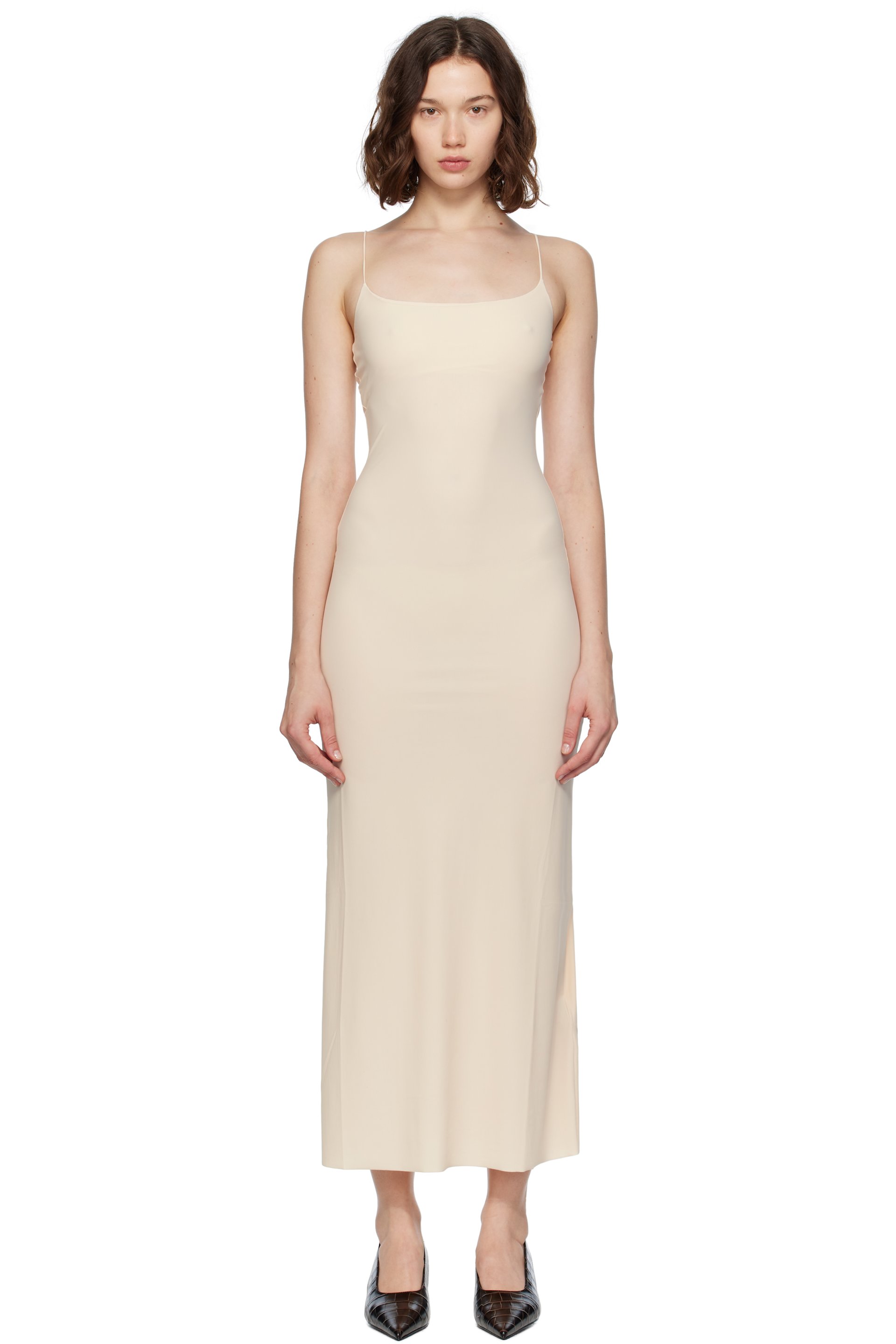 MM6 Maison Margiela - Robe longue à enfiler beige
