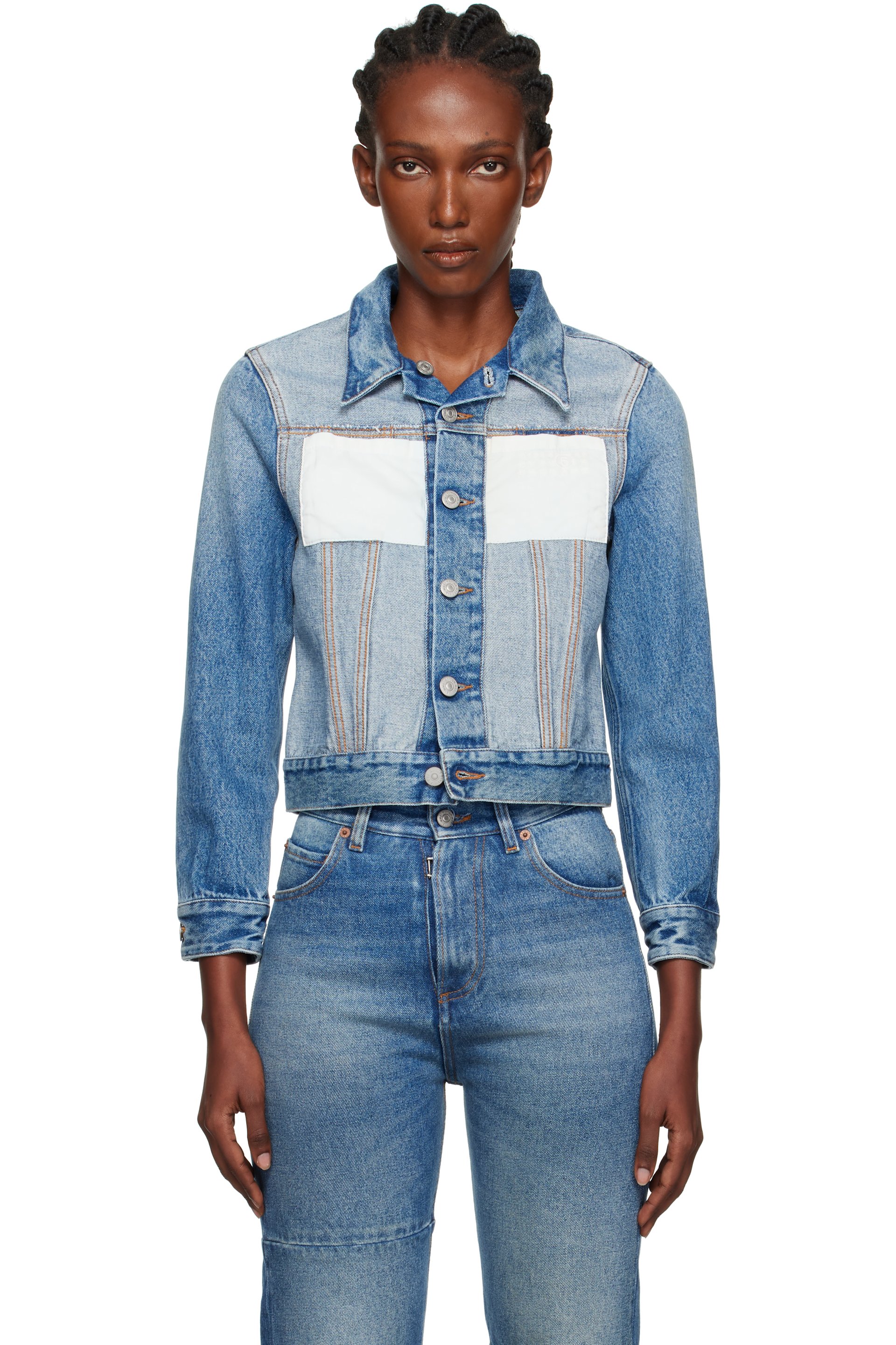 ウィメンズ用 MM6 Maison Margiela デニムジャケット | SSENSE 日本 ウィメンズ用 MM6 Maison Margiela デニムジャケット | SSENSE 日本