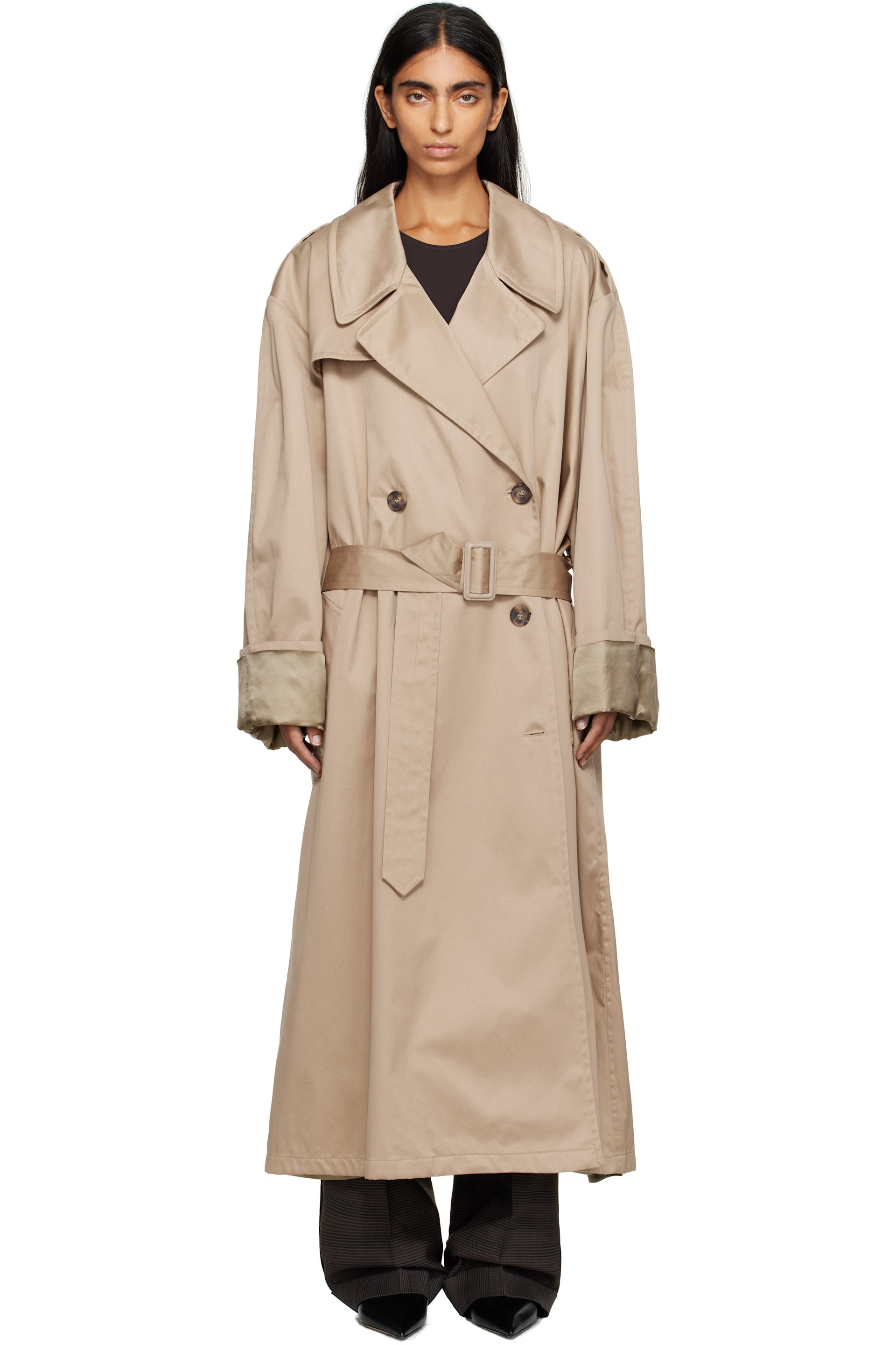 MM6 Maison Margiela - Trench beige en coton
