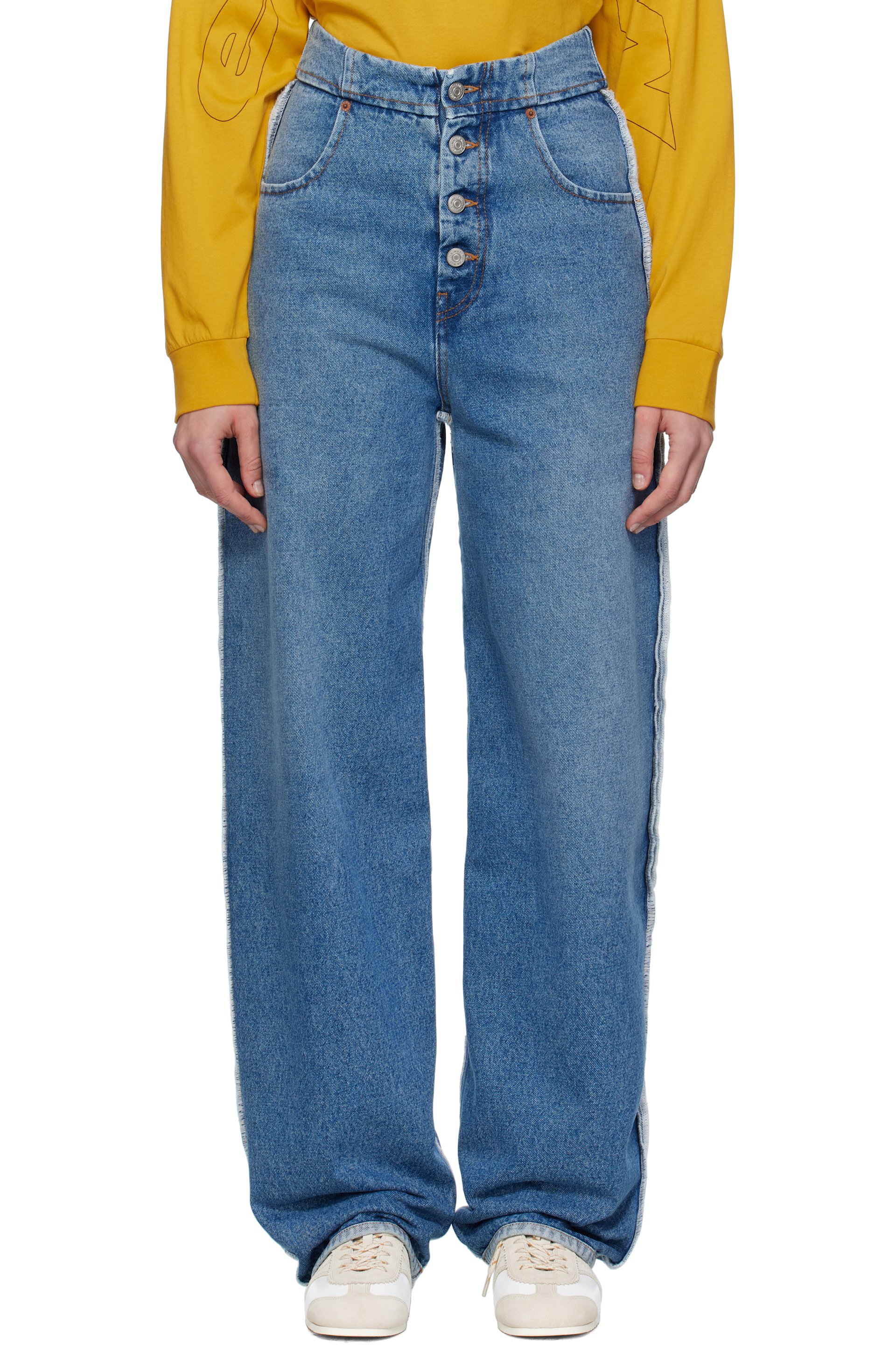 MM6 Maison Margiela - Jean bleu à bords bruts