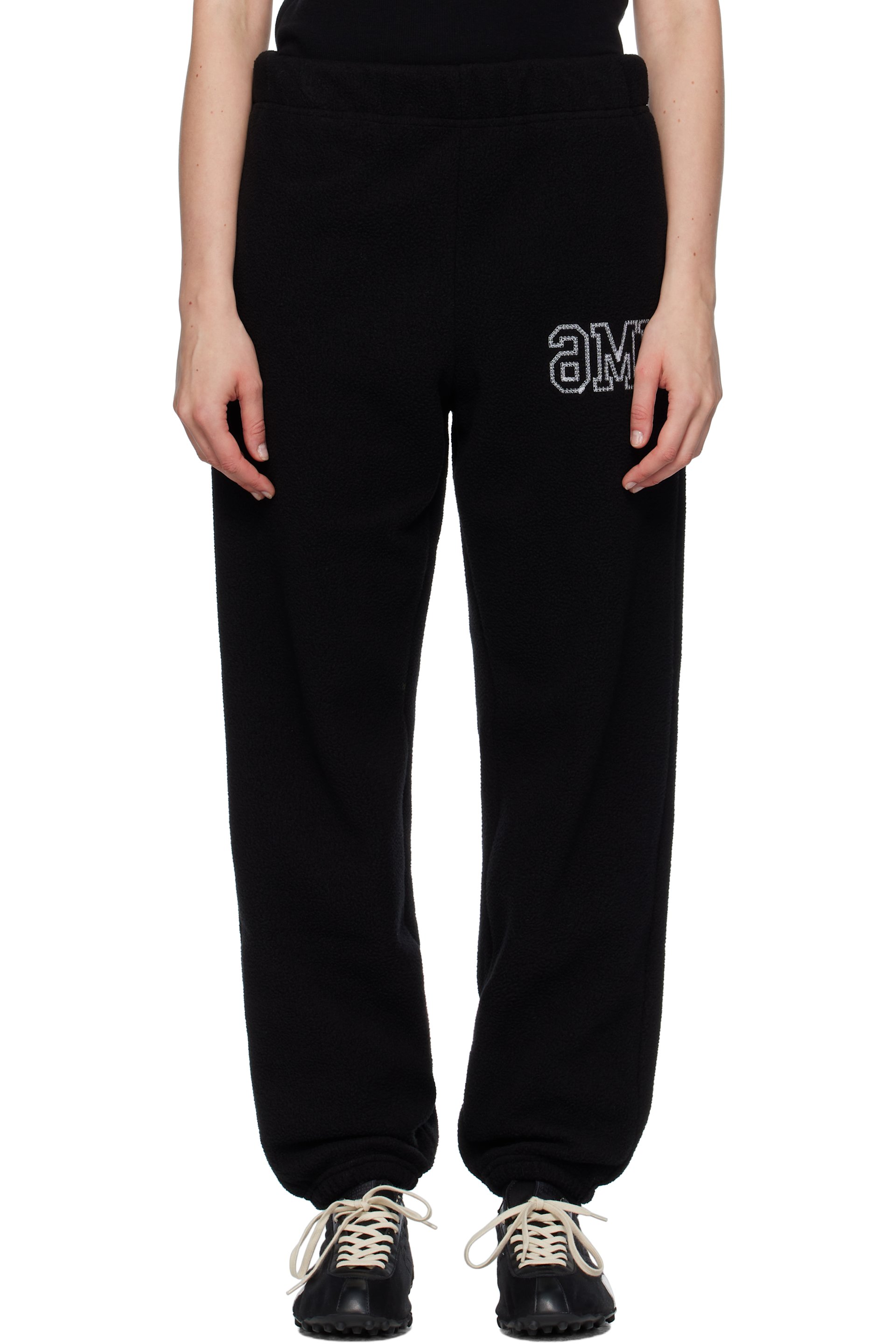 MM6 Maison Margiela - Pantalon de survêtement noir en sherpa