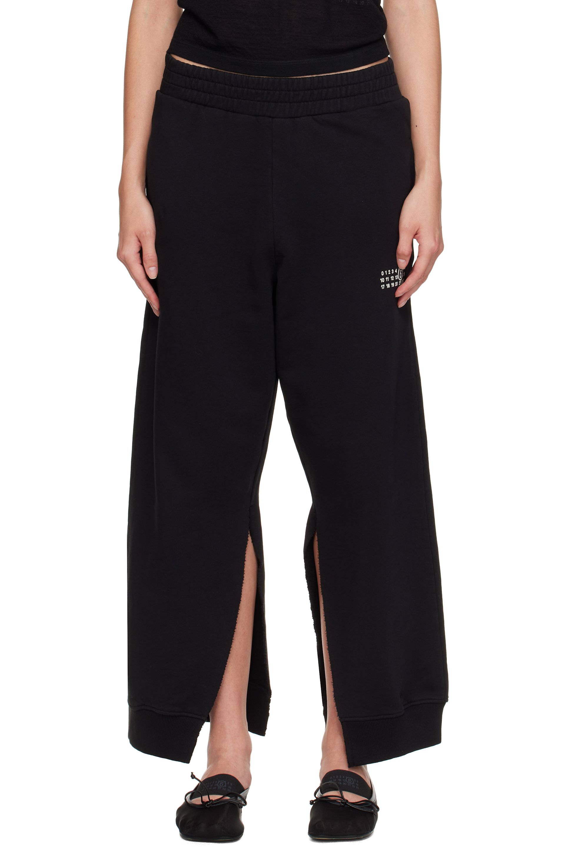 MM6 Maison Margiela - Pantalon de détente noir en coton