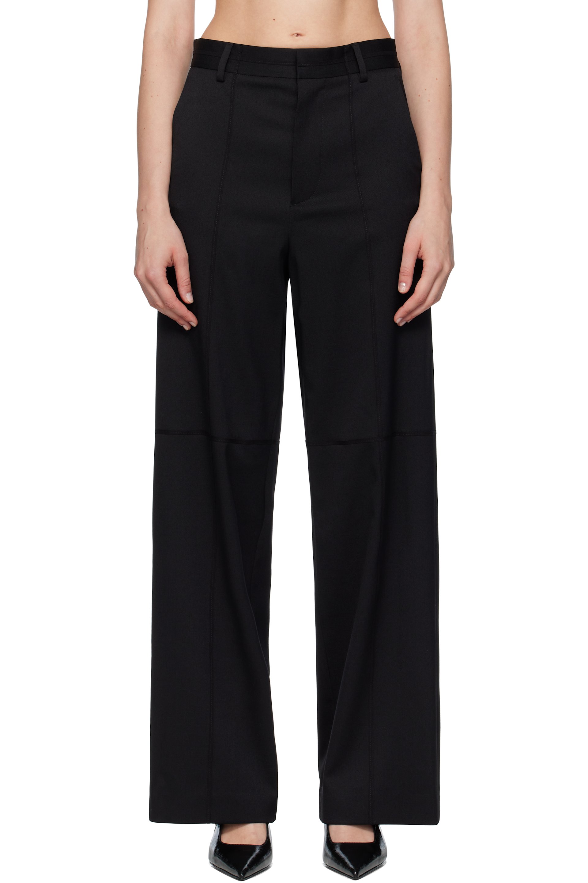 MM6 Maison Margiela - Pantalon façon tailleur noir en laine
