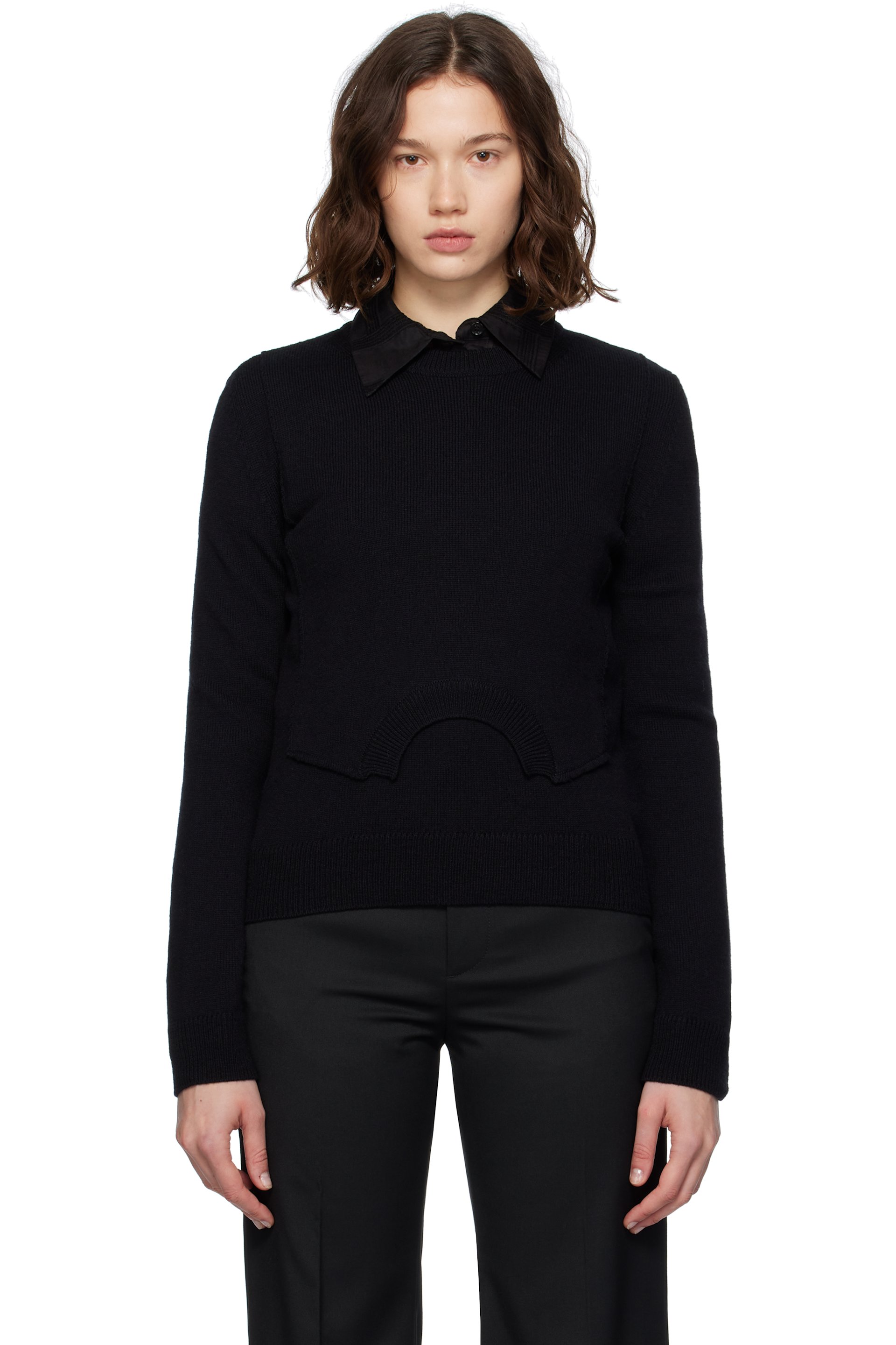 MM6 Maison Margiela - Pull noir en laine