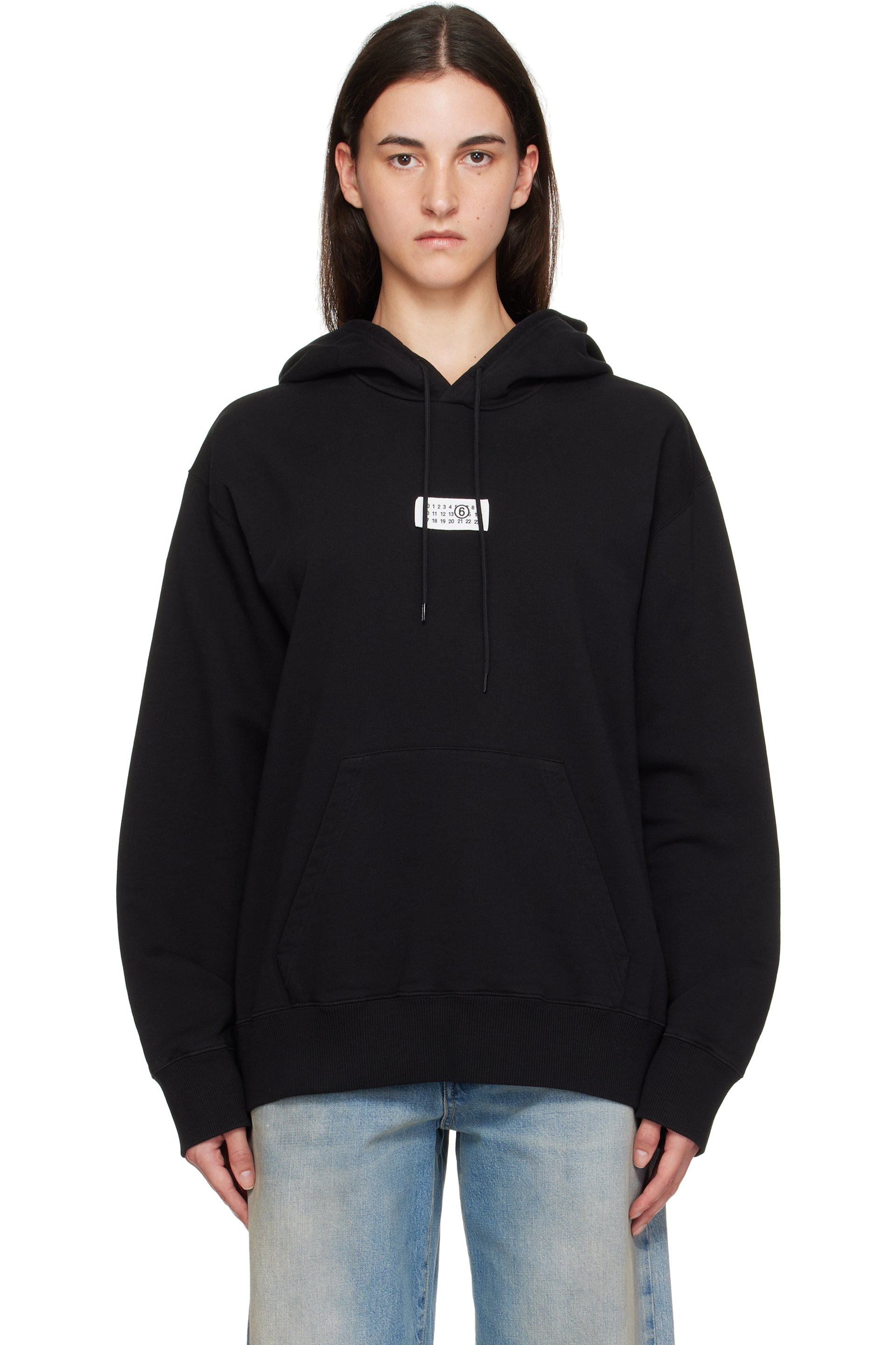 MM6 Maison Margiela - Pull à capuche noir à logo numérique