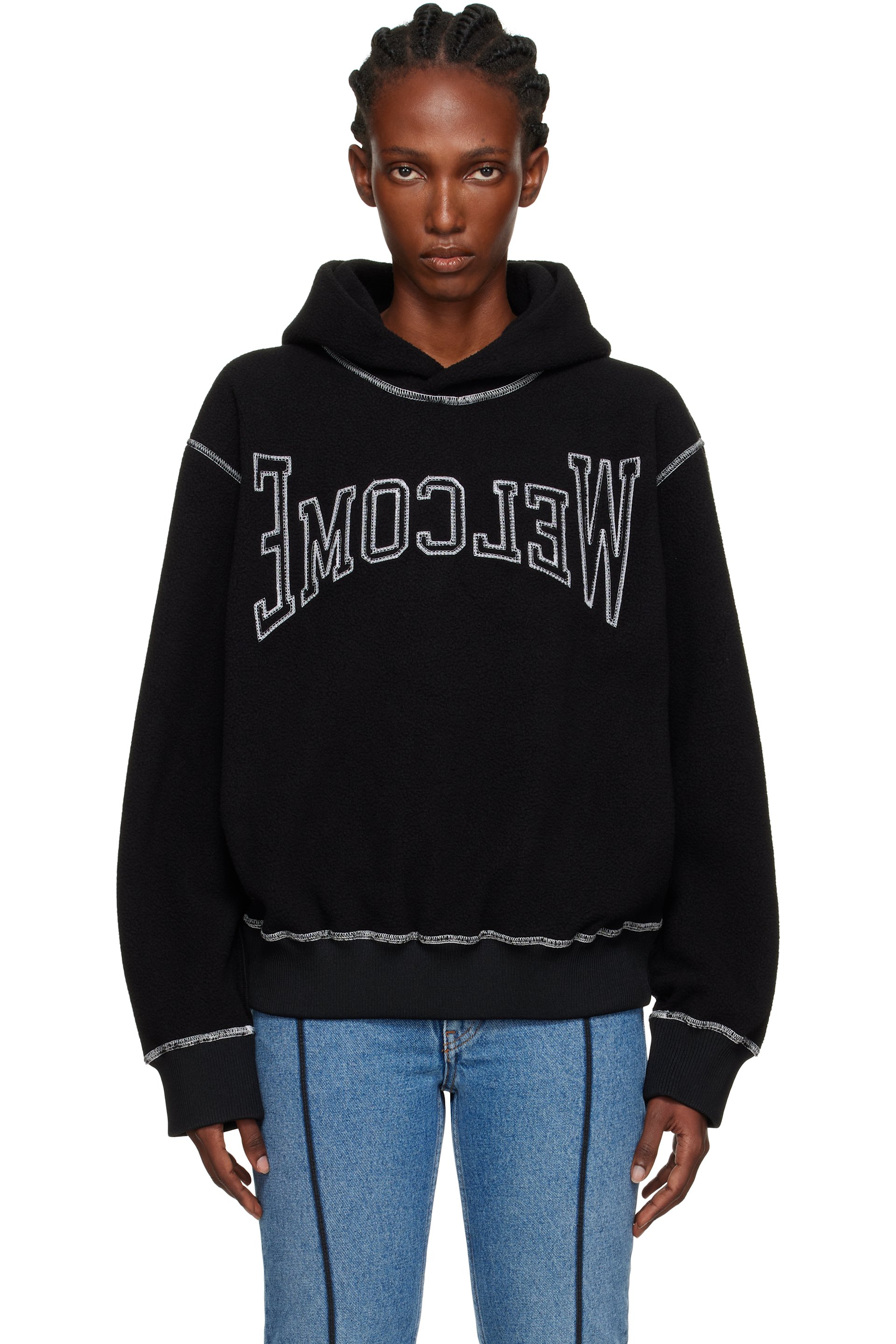 MM6 Maison Margiela - Pull à capuche 'Welcome' noir