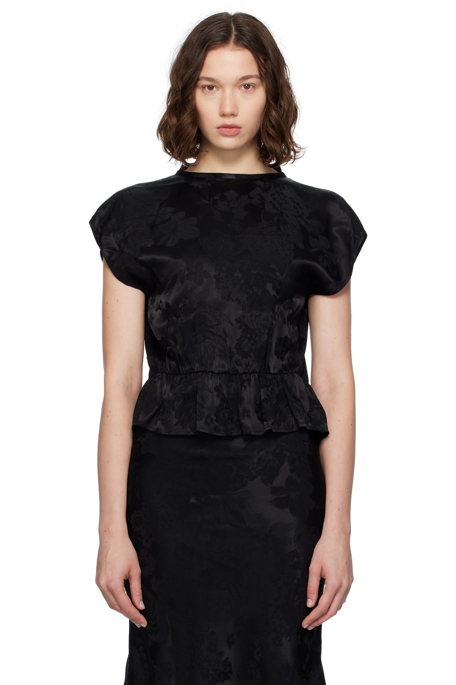MM6 Maison Margiela - Black Floral Blouse