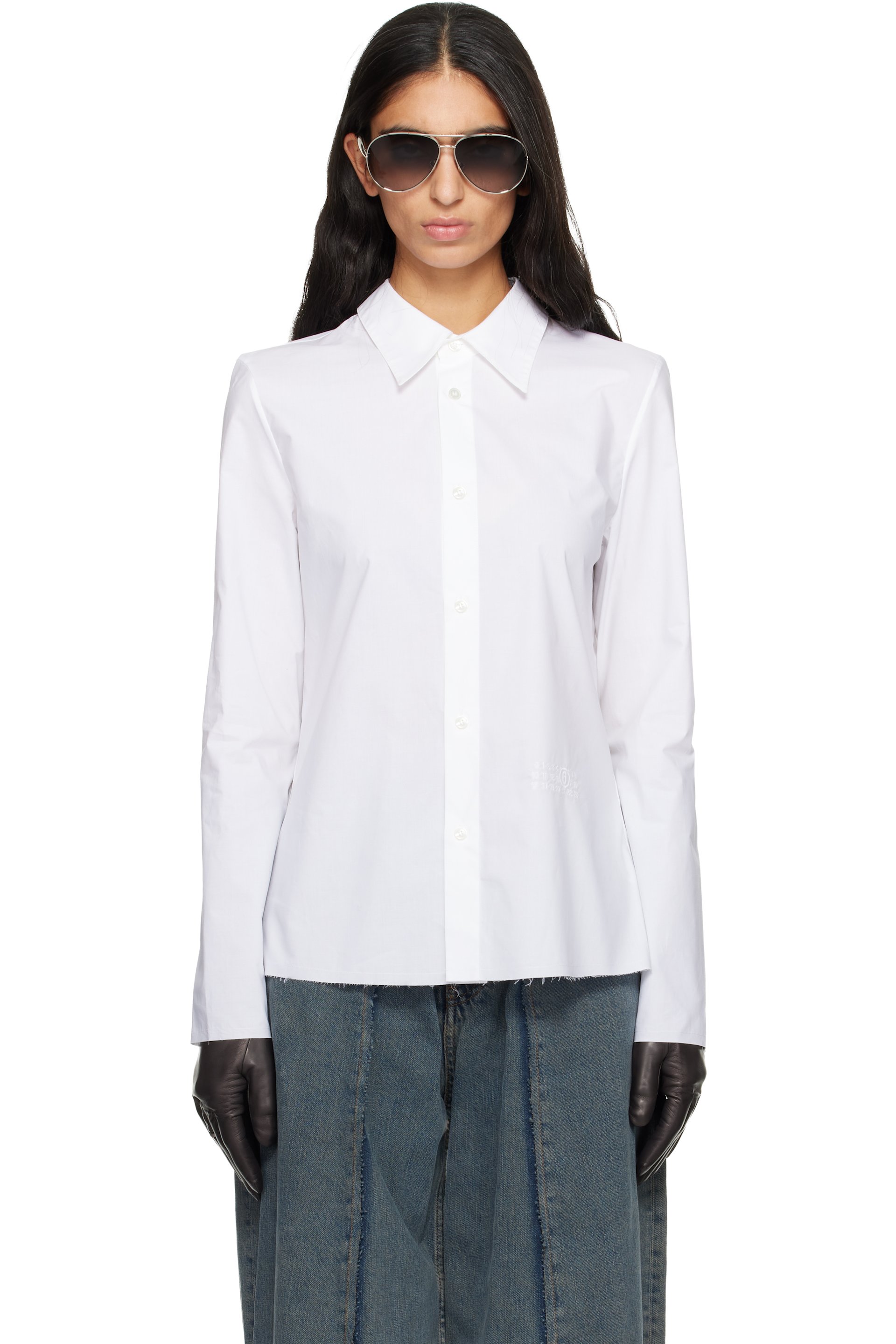 MM6 Maison Margiela - Chemise blanche en popeline de coton
