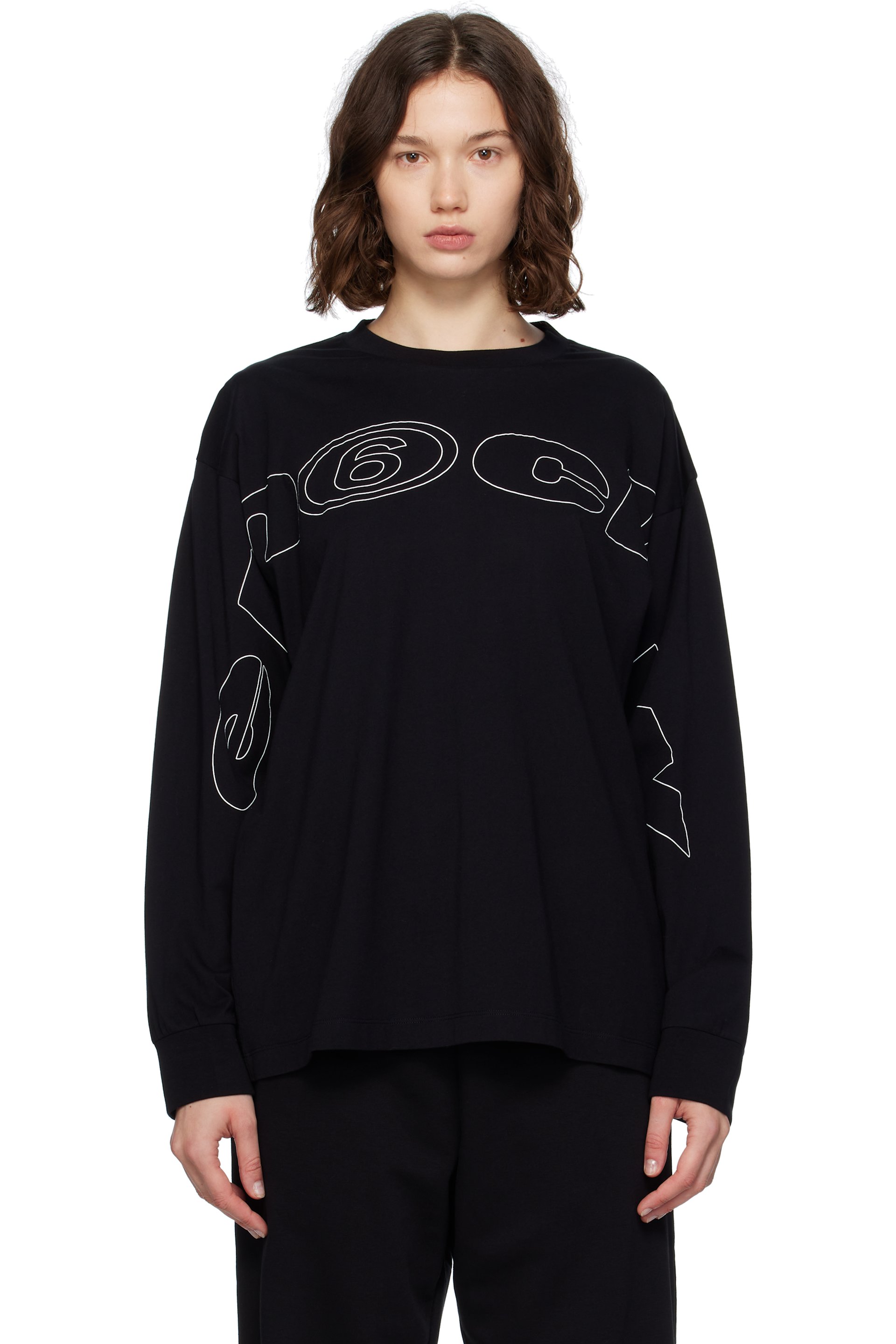 MM6 Maison Margiela - T-shirt à manches longues noir