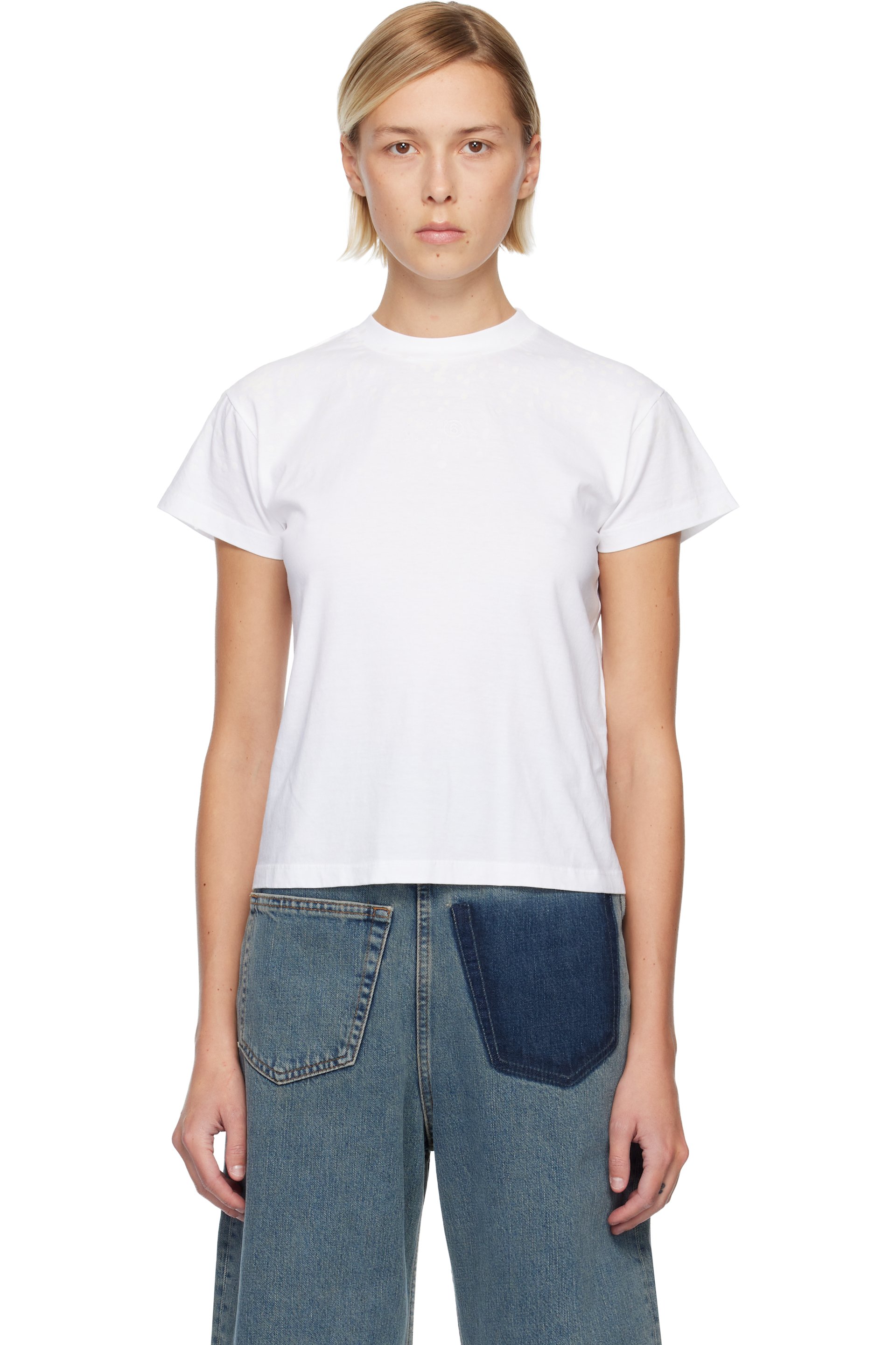MM6 Maison Margiela - T-shirt blanc en jersey de coton
