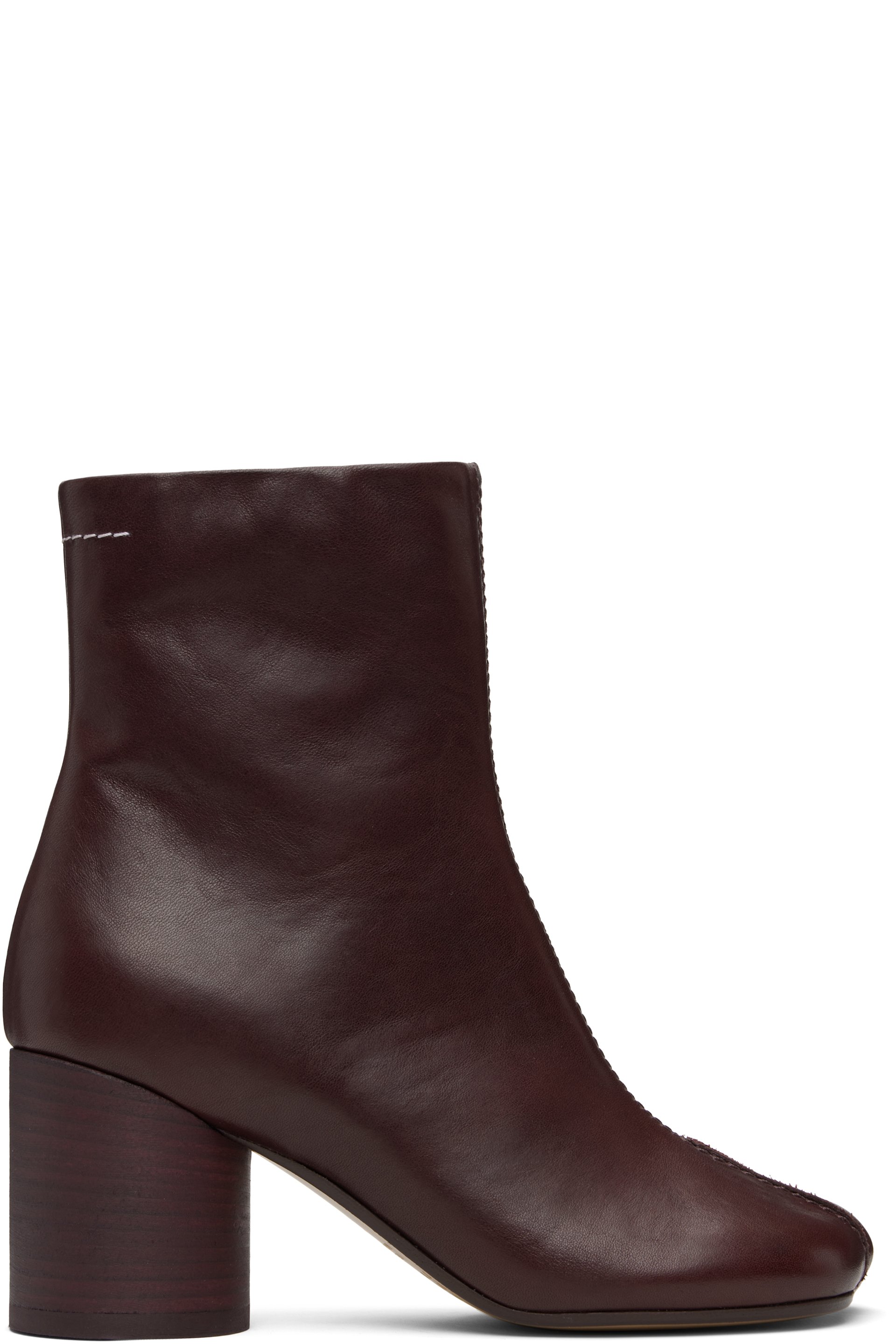 MM6 Maison Margiela - Brown Anatomic Stitch Ankle Boots