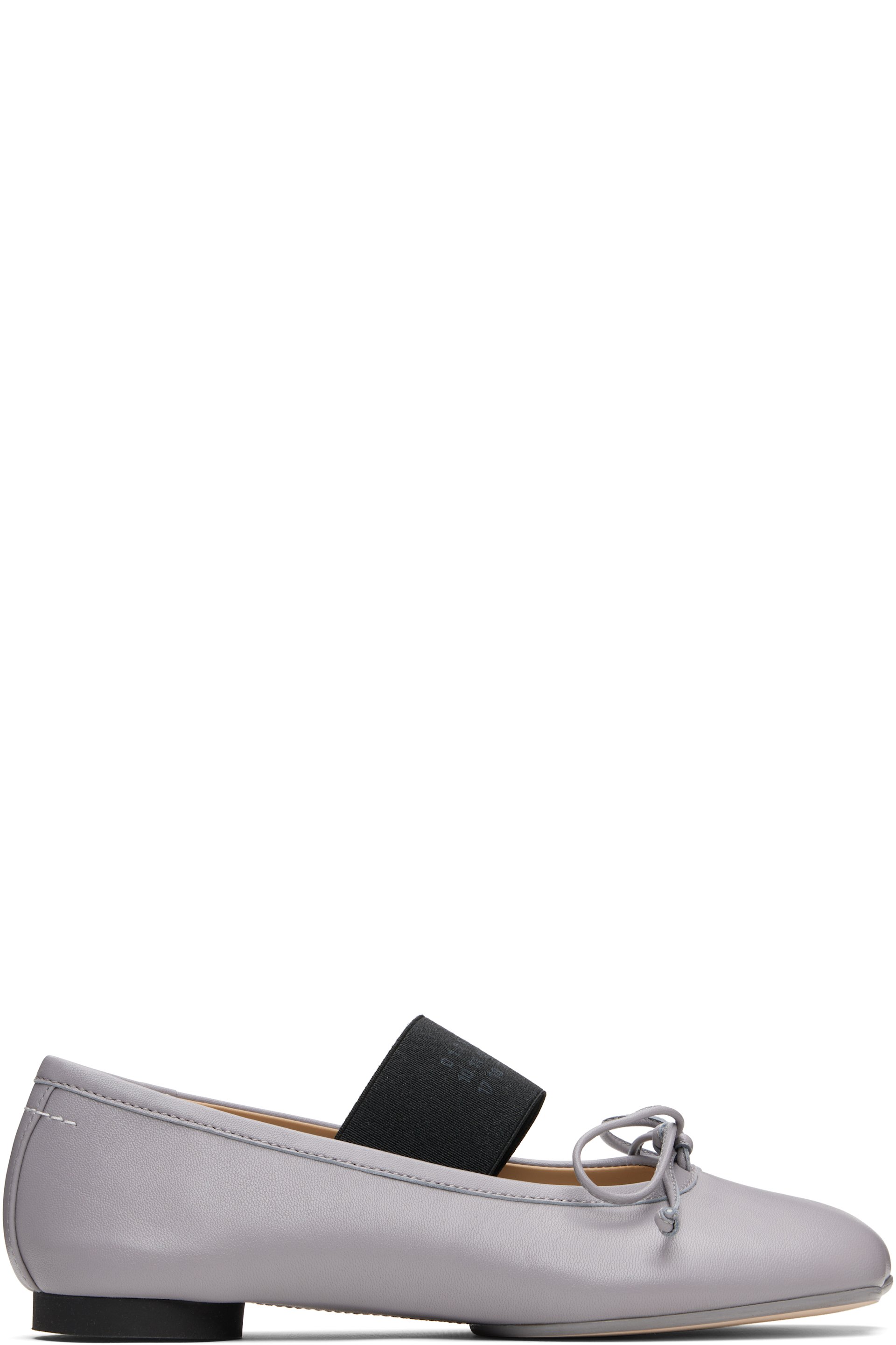 MM6 Maison Margiela - Ballerines grises à logo numérique et à bout anatomique