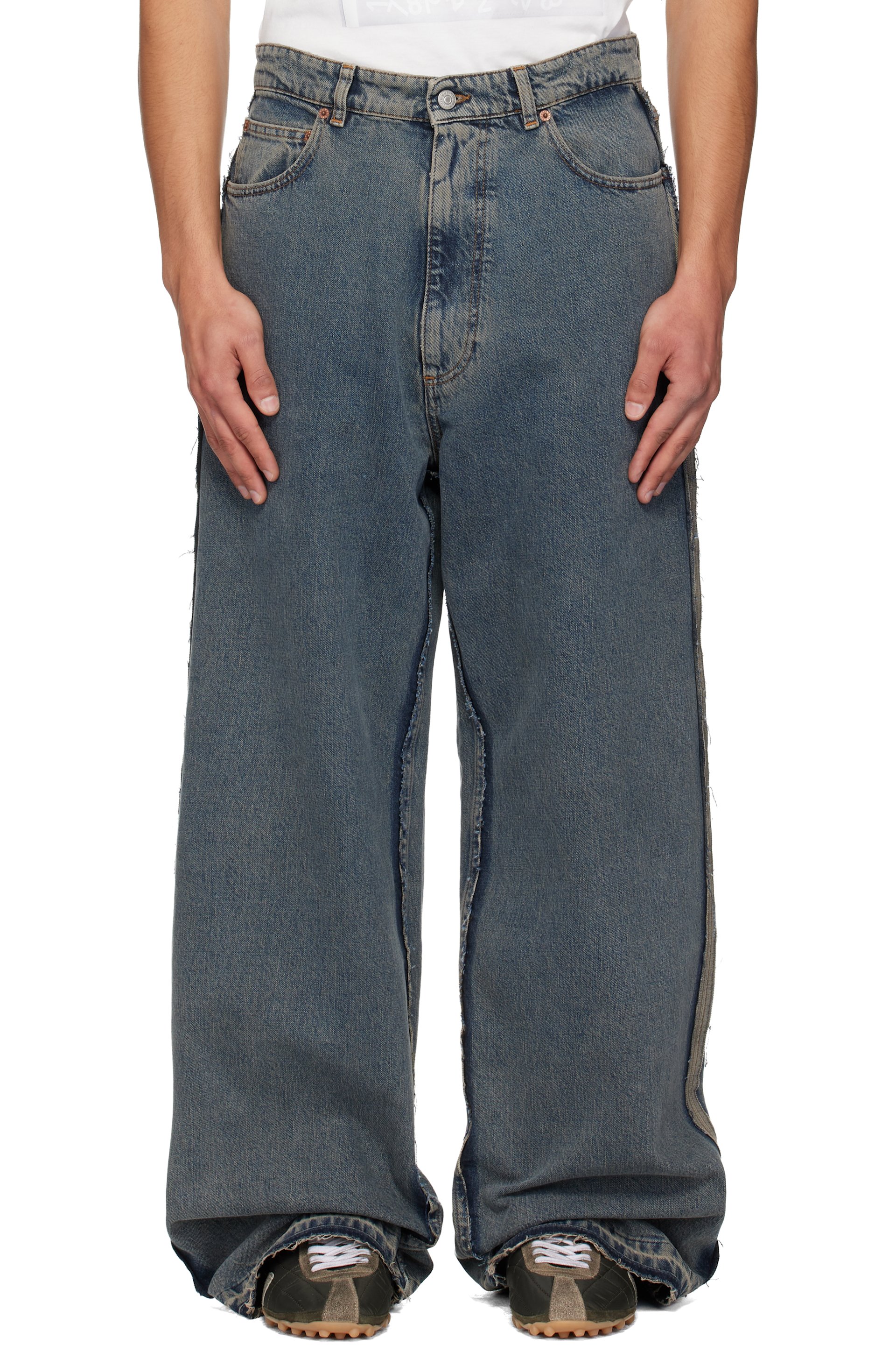 MM6 Maison Margiela - 블루 와이드 핏 데님 진