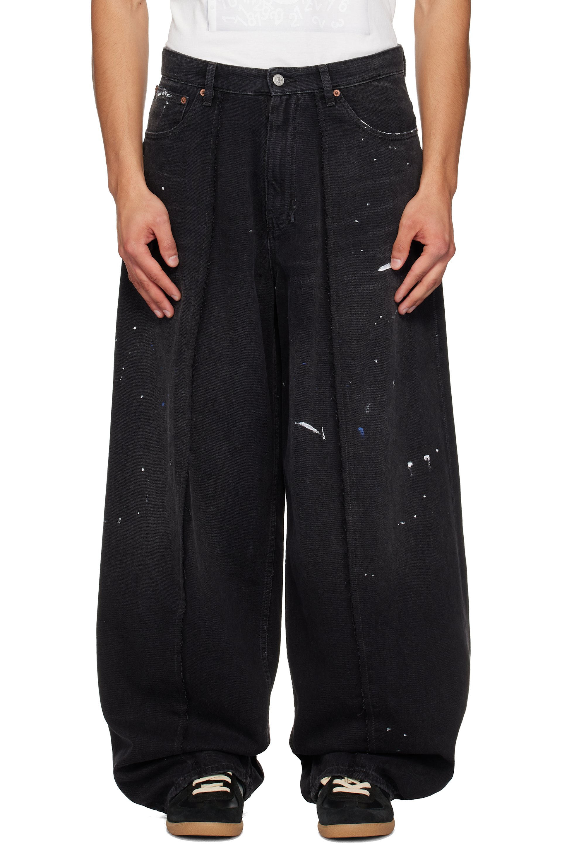 MM6 Maison Margiela - 블랙 와이드 핏 데님 진